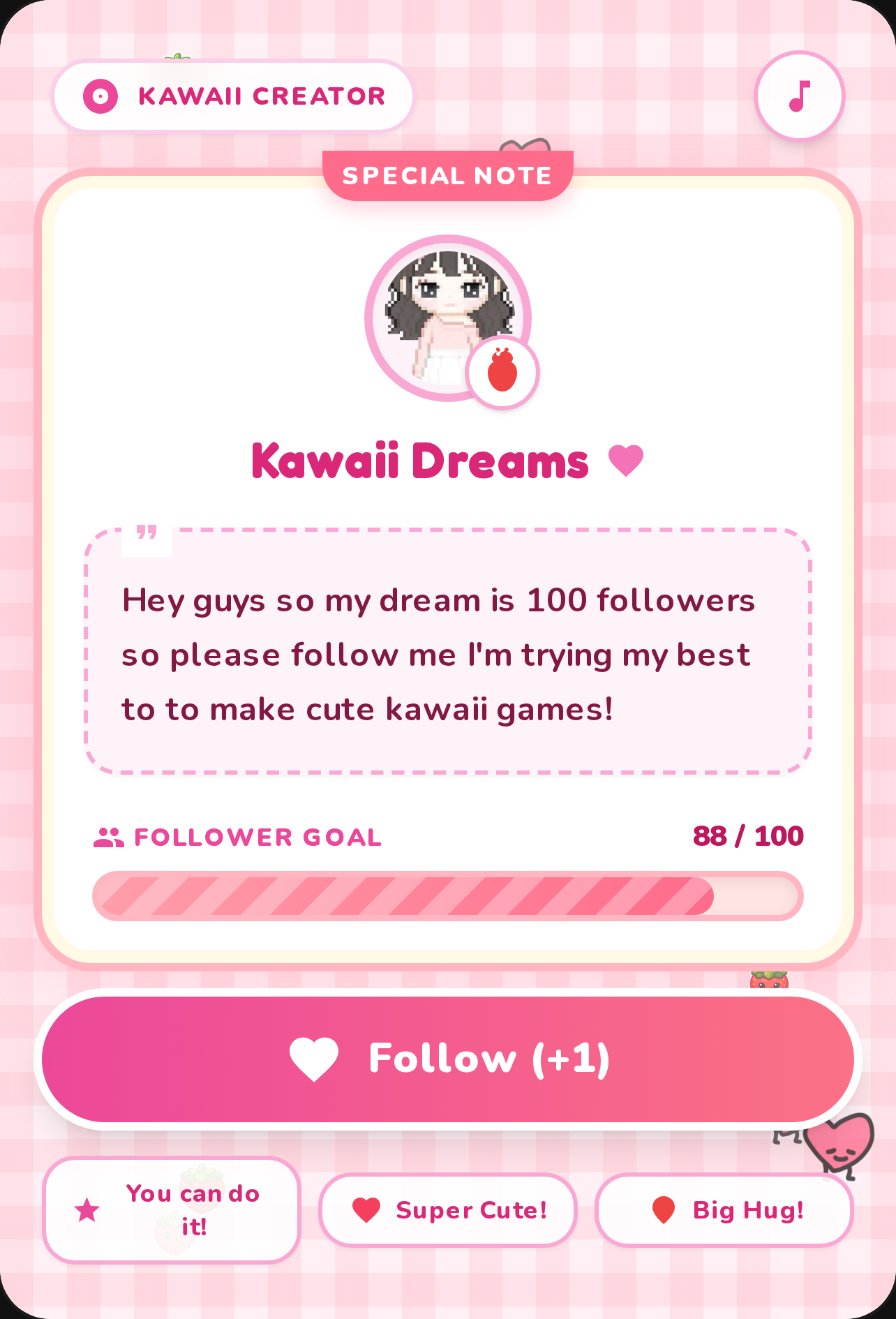 Hey cuties! Please follow me my goal 100 followers so can pls follow me plzzz guyss:) cover