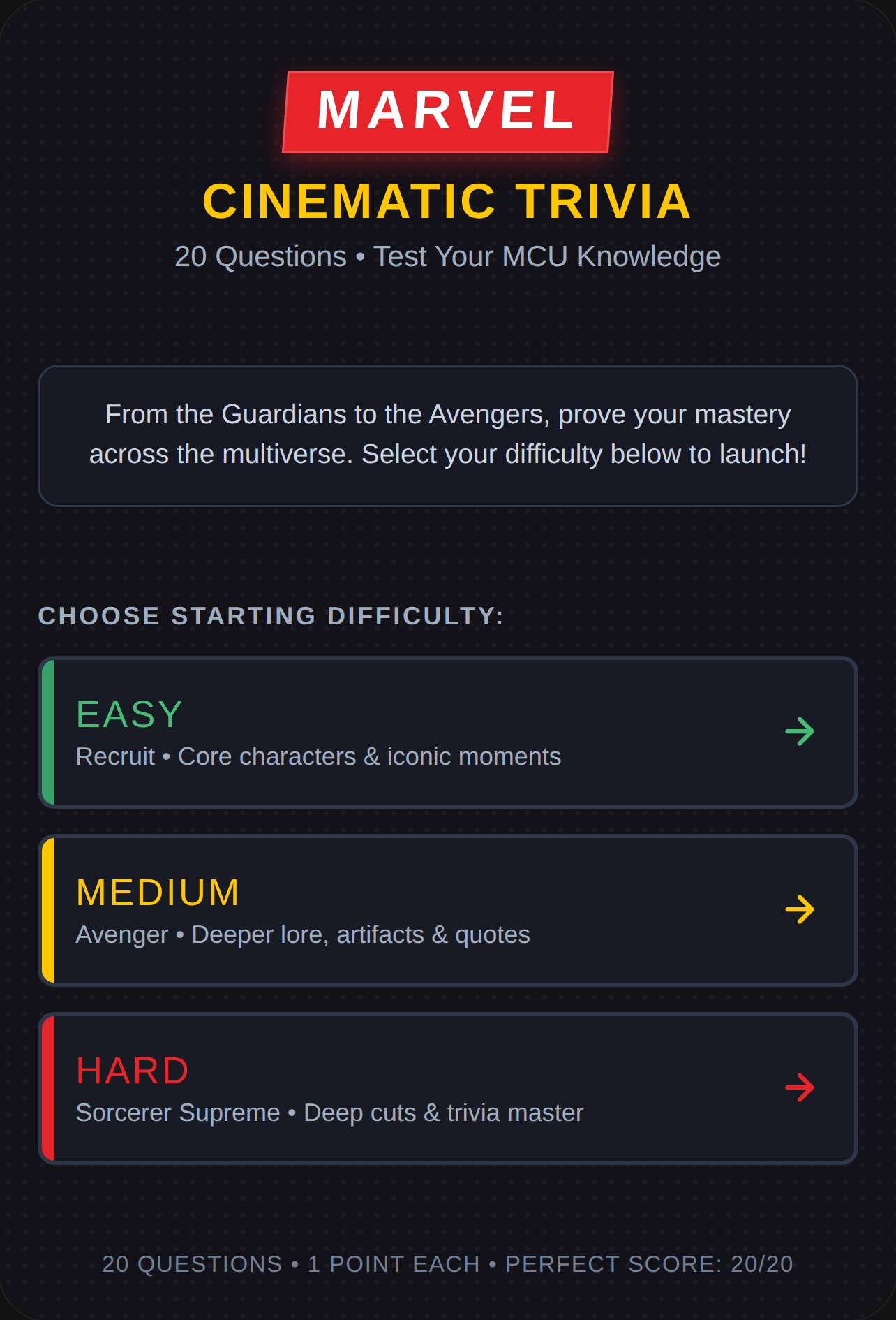 Marvel Cinematic Trivia Challenge cover