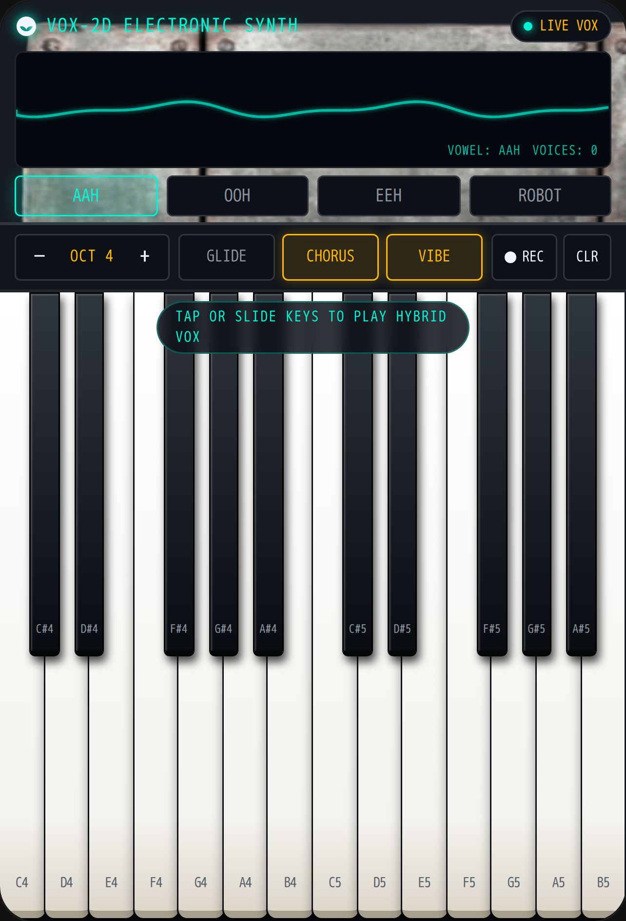 VOX-2D Electronic Synth Piano cover