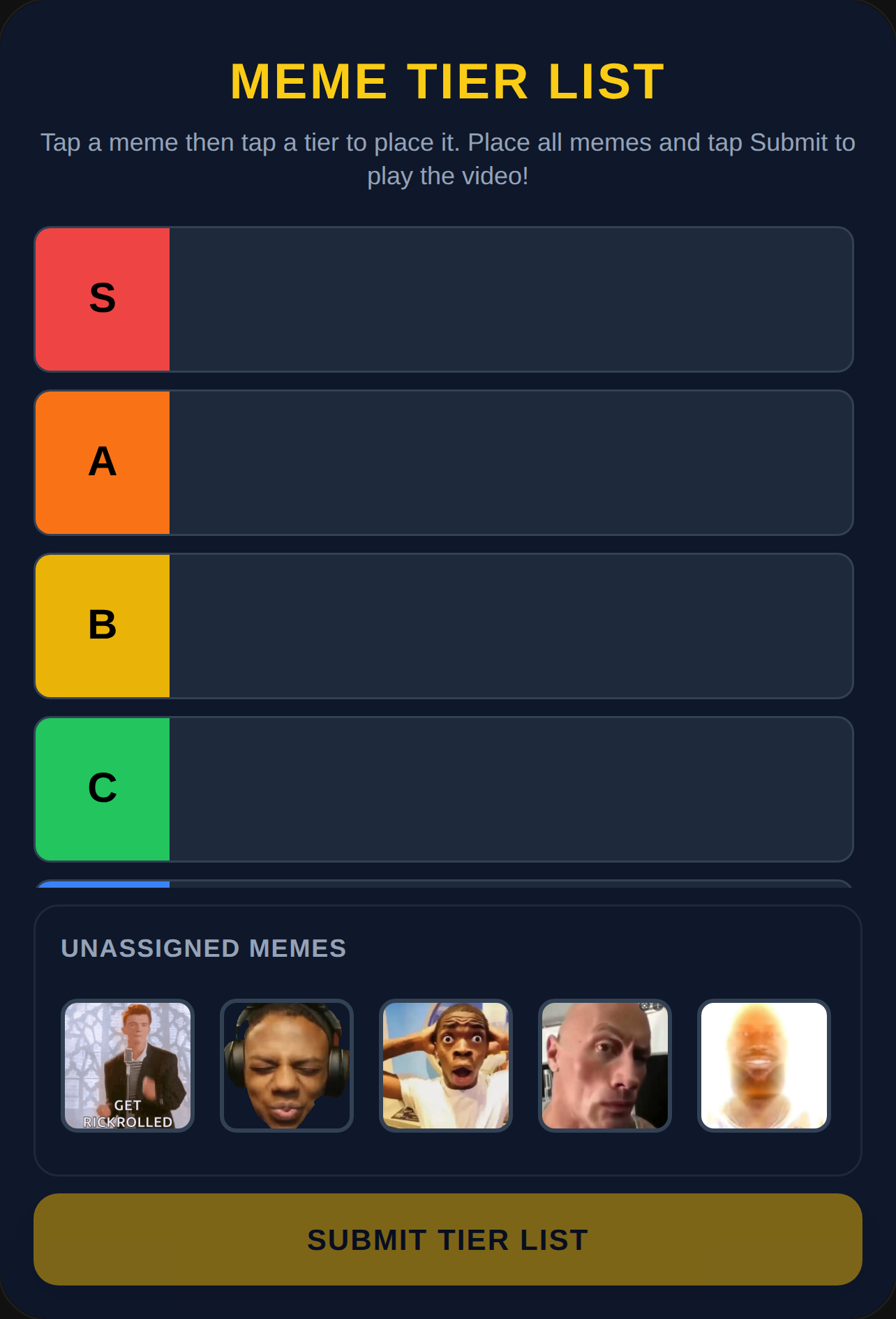 Meme Tier List Maker