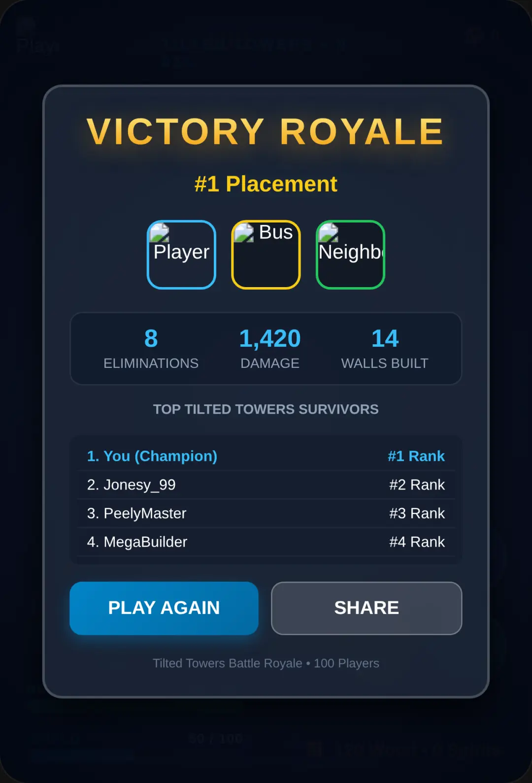 Tilted Towers Battle Royale cover