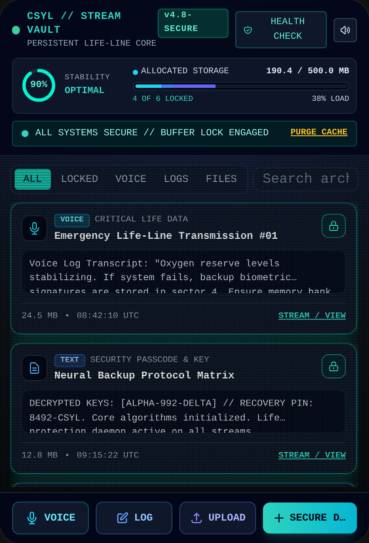 CSYL // Stream Vault - Persistent Life-Save Storage cover