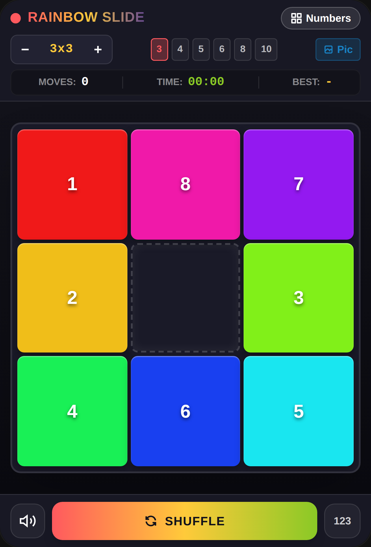 Rainbow Slide - 3x3 to 10x10 Puzzle cover