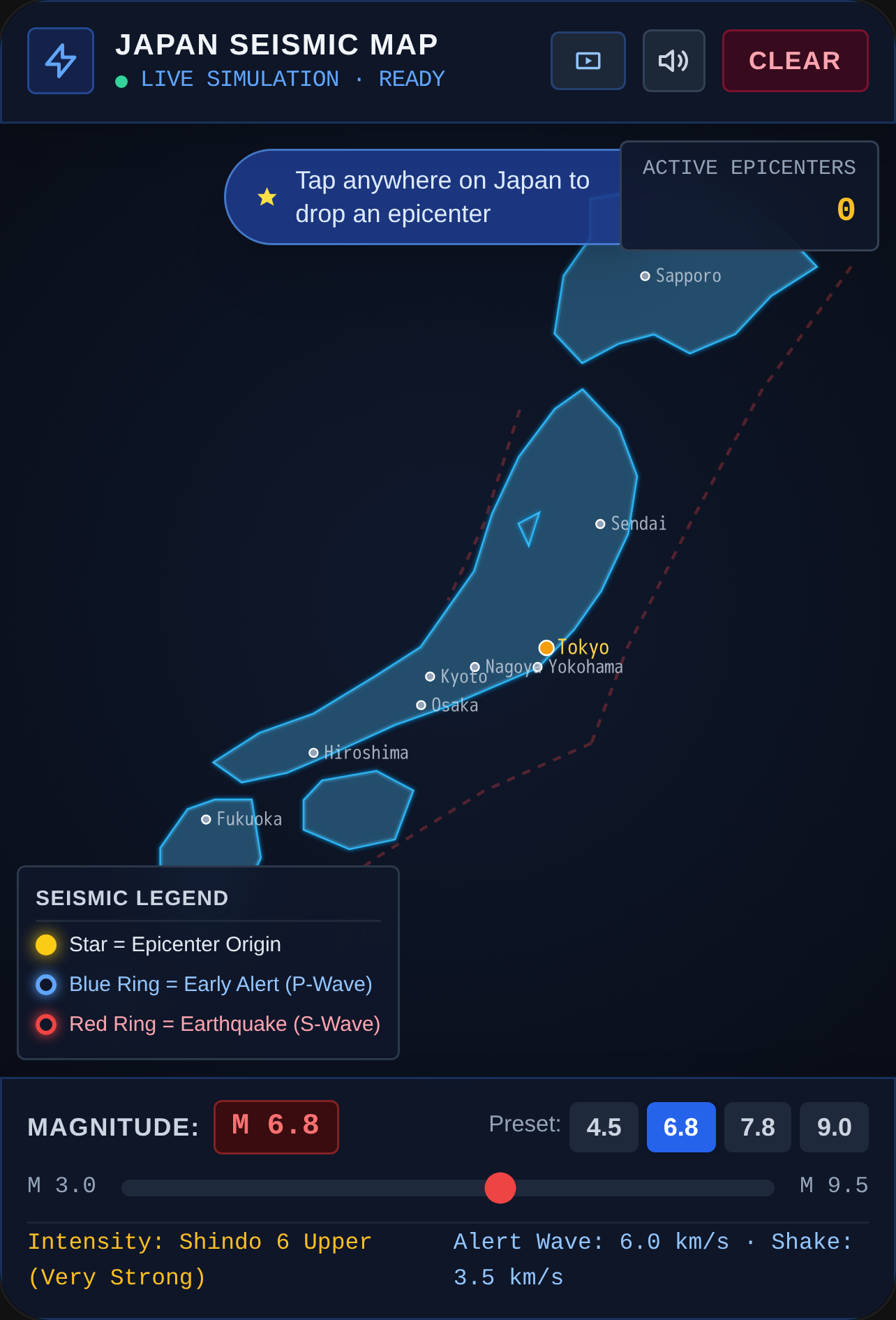 Japan Seismic Sandbox — Real-Time Earthquake Simulator cover