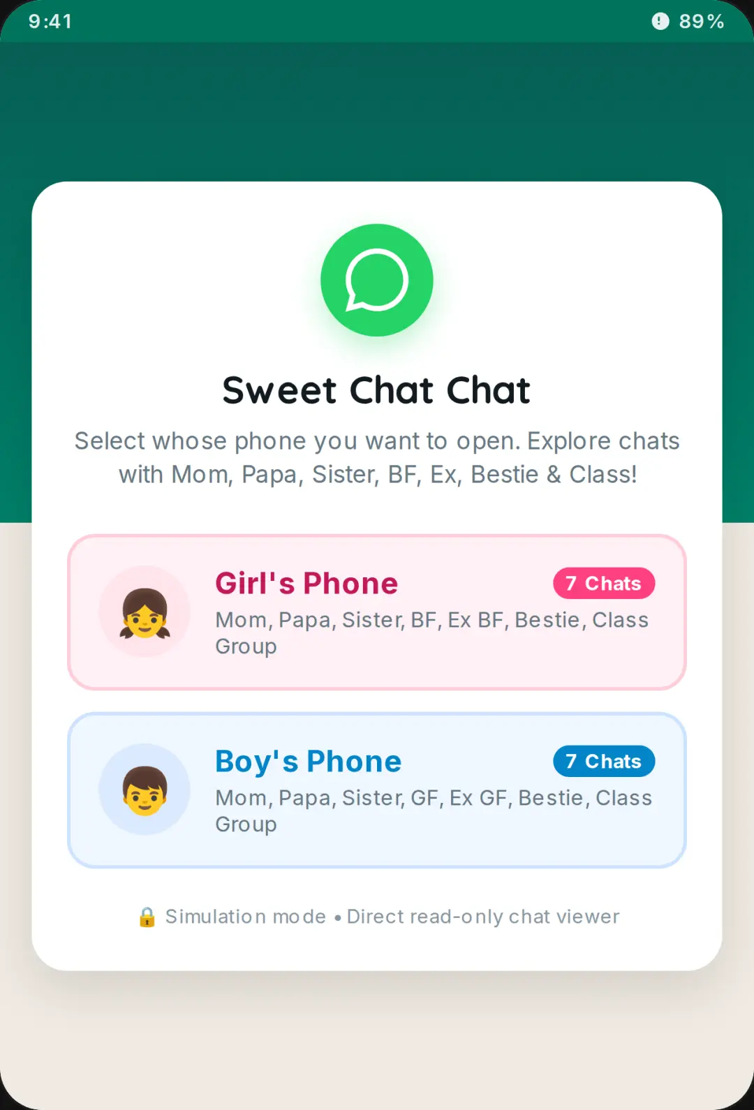 WhatsApp Chat Simulator cover