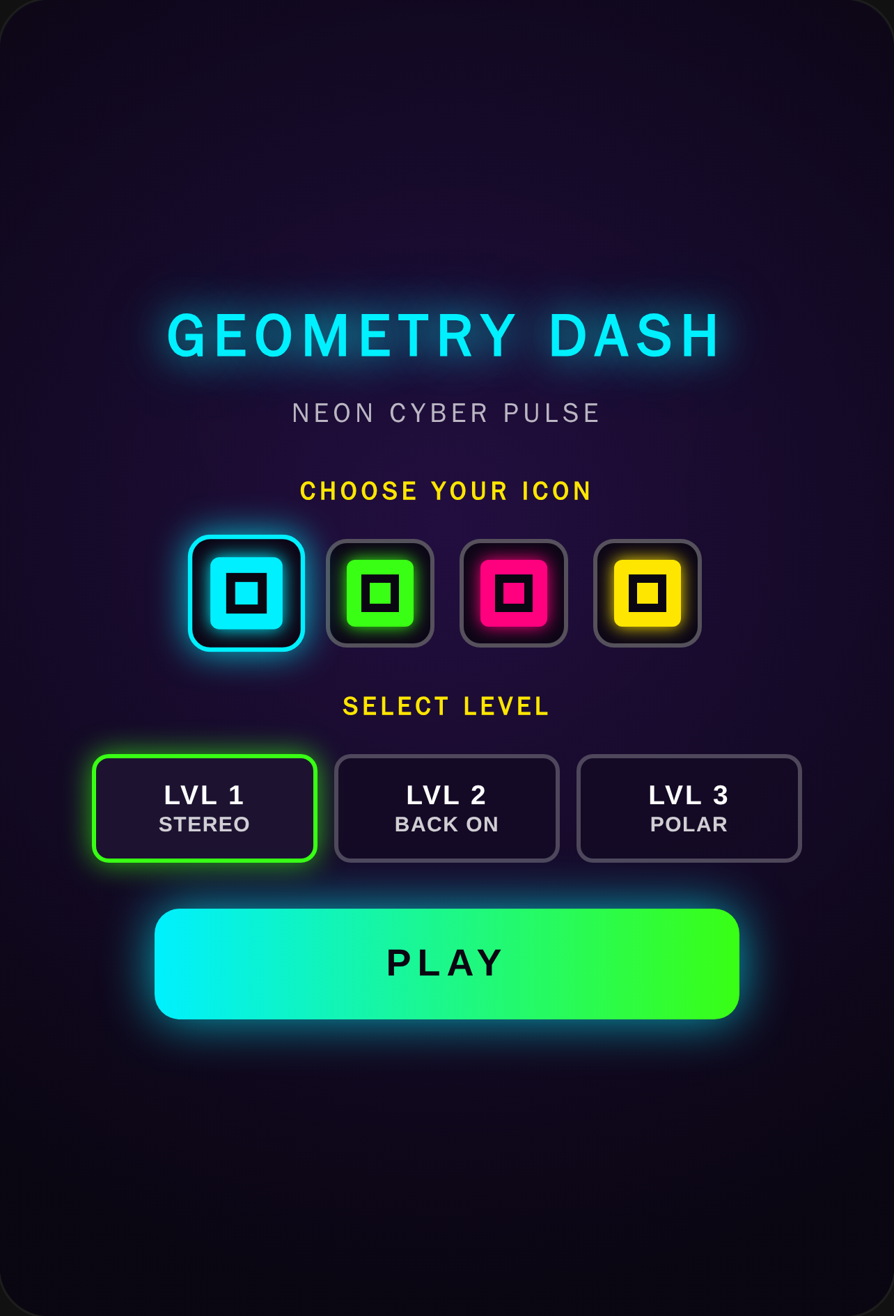 Geometry Dash - Neon Cyber Pulse cover