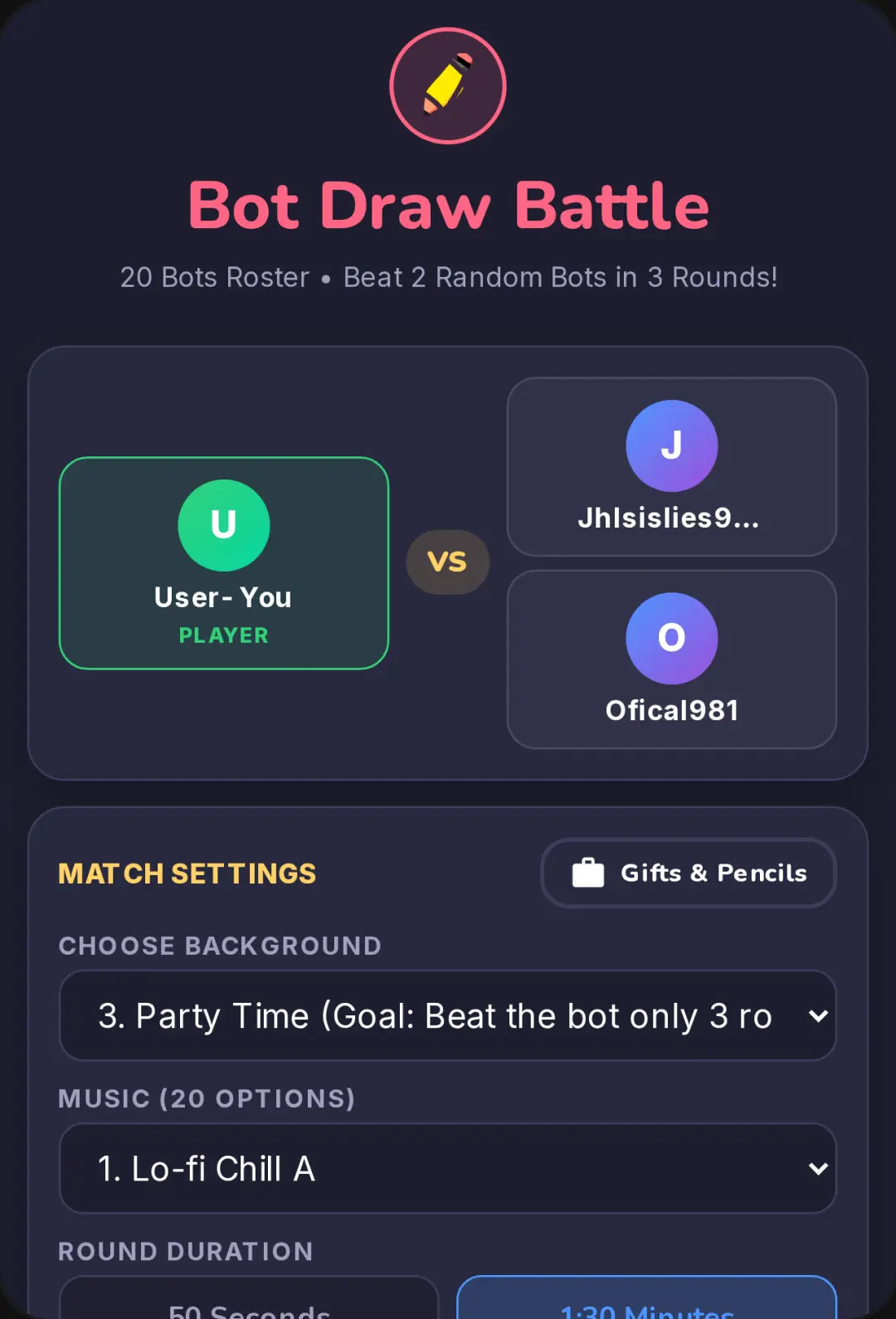 Bot Draw Battle - 20 Bots Challenge cover