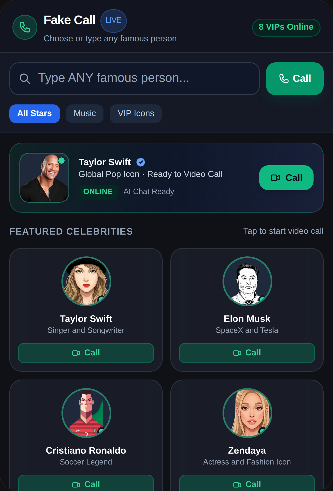 Fake Call - Celebrity Video Chat cover