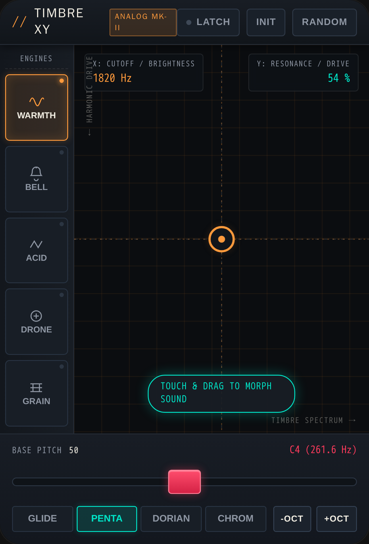 TIMBRE XY SYNTHESIZER cover