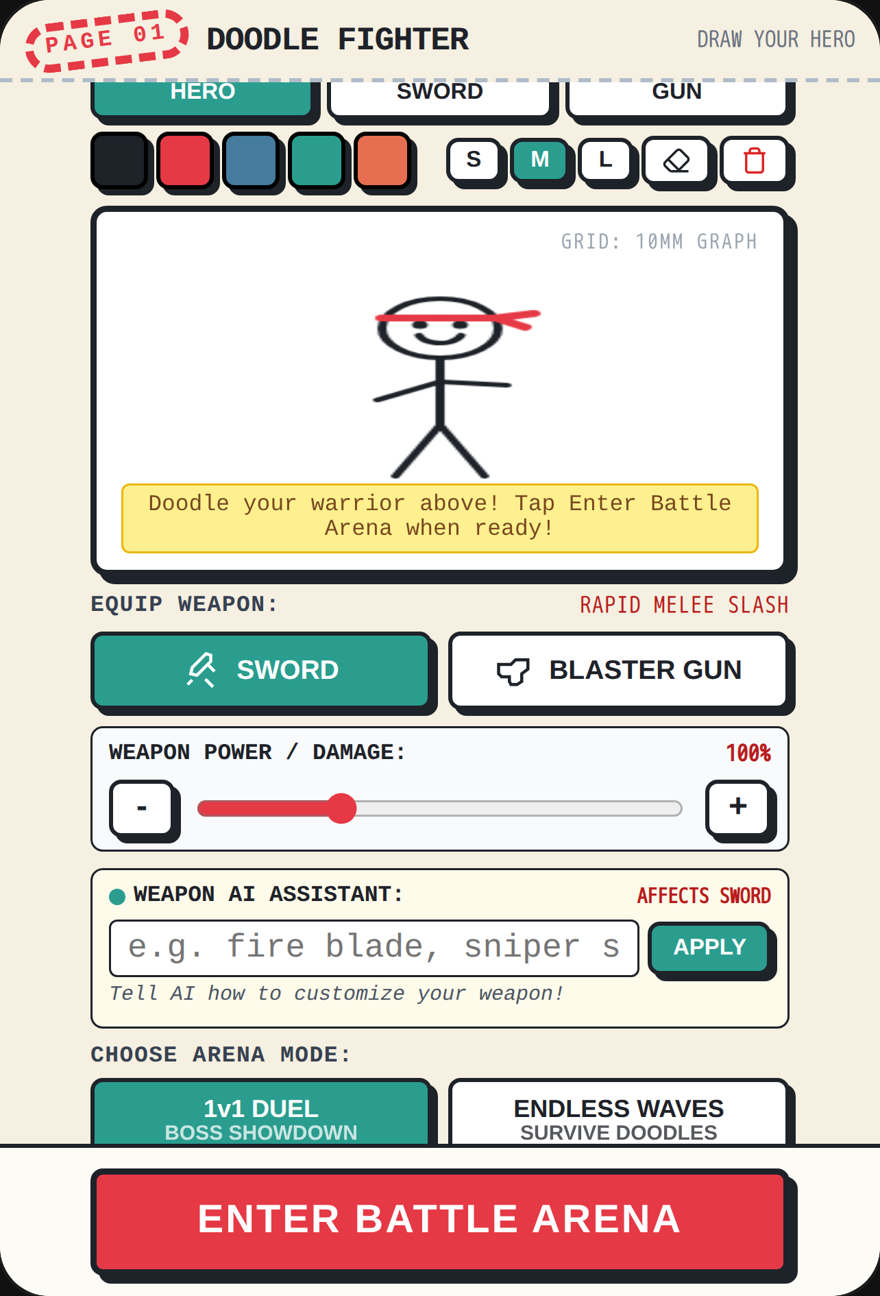 Doodle Fighter: Sketch & Battle ... The code for my other game is. one-4 04 cover