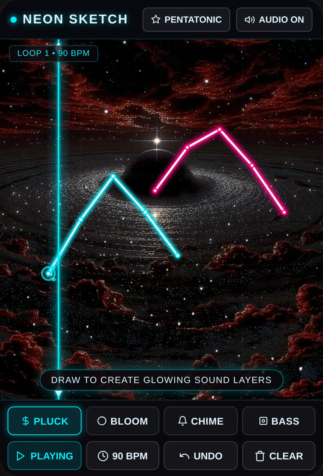Neon Music Sketch Pad cover