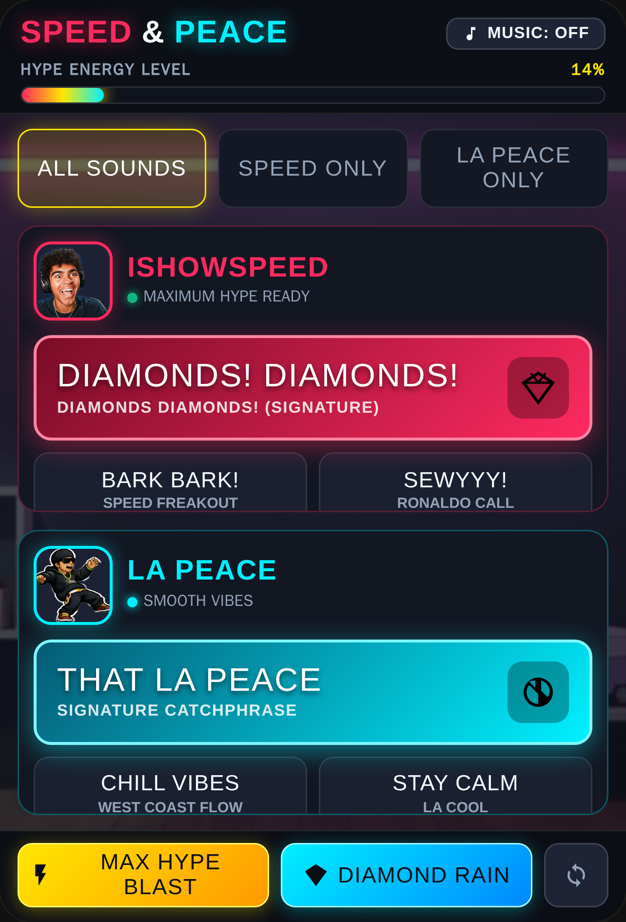 IShowSpeed & LA Peace Soundboard cover