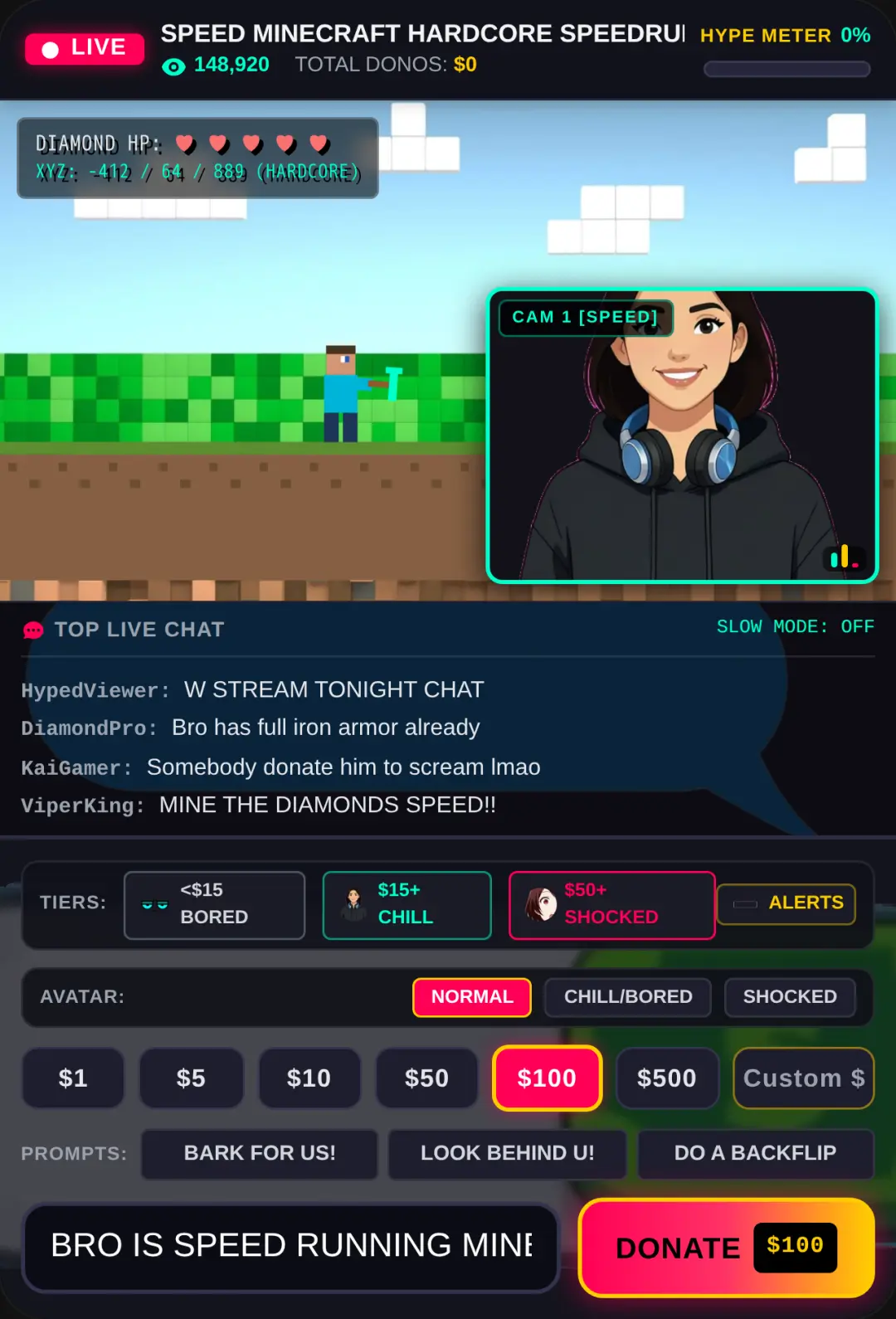 Speed Stream Minecraft Donations cover