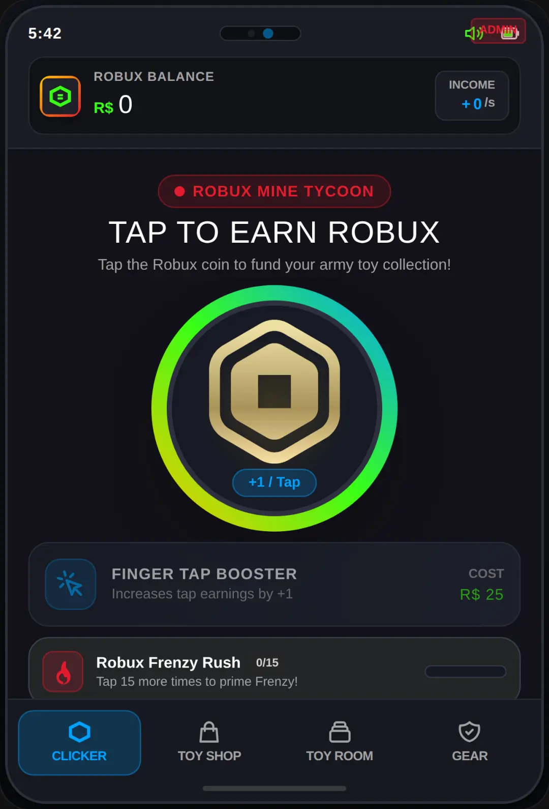 Robux and Army Toy Tycoon Phone cover