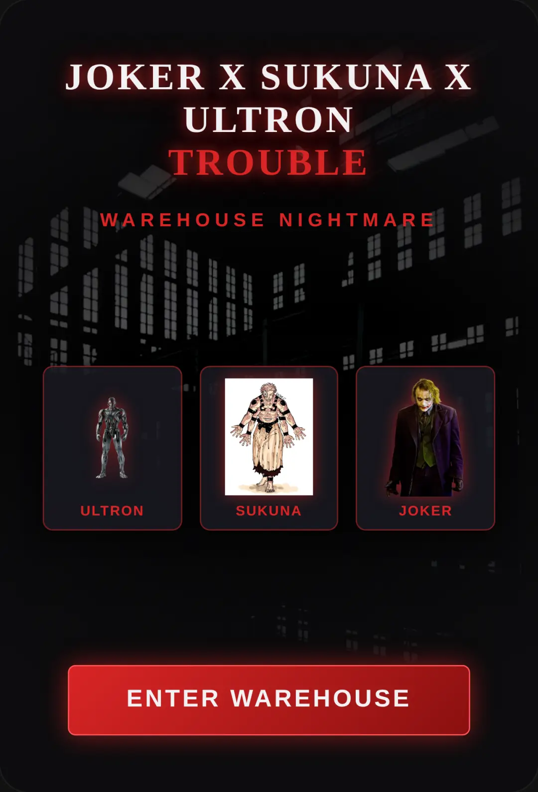 Joker X Sukuna X Ultron TROUBLE cover