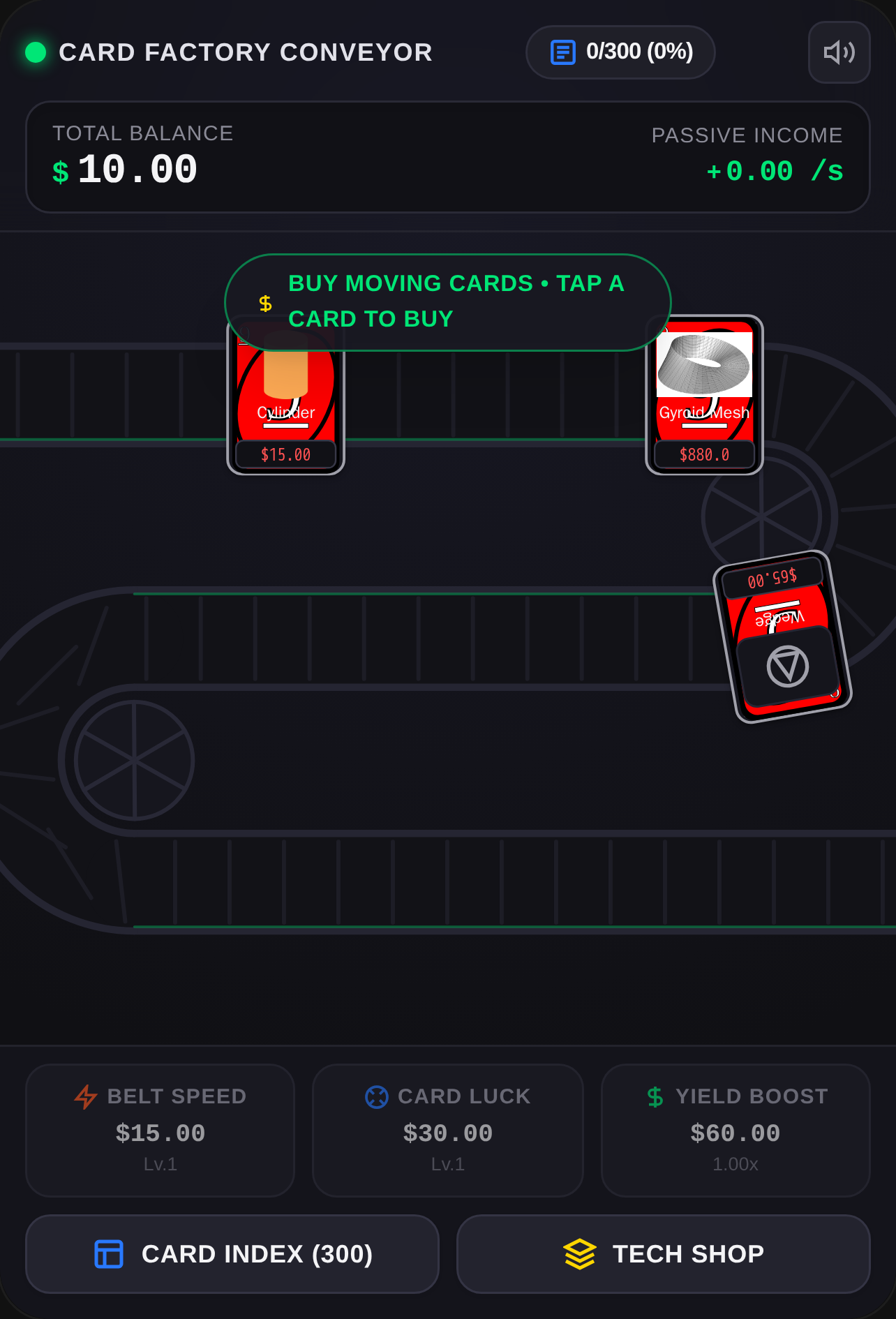 Conveyor Card Index cover