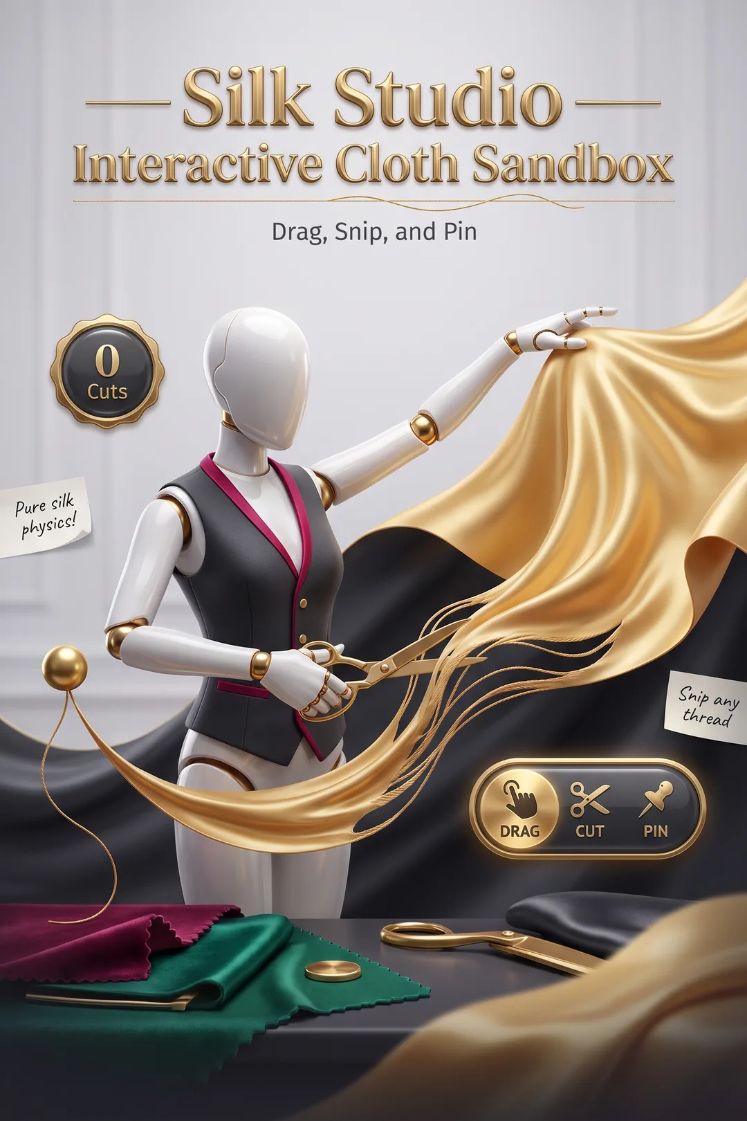 Silk Studio — Interactive Cloth Sandbox