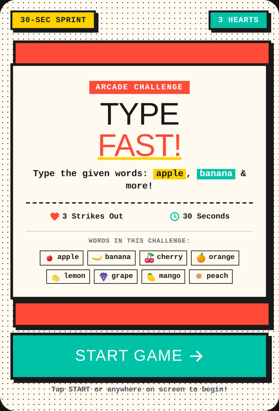 Type Fast! 30-Second Word Blitz cover