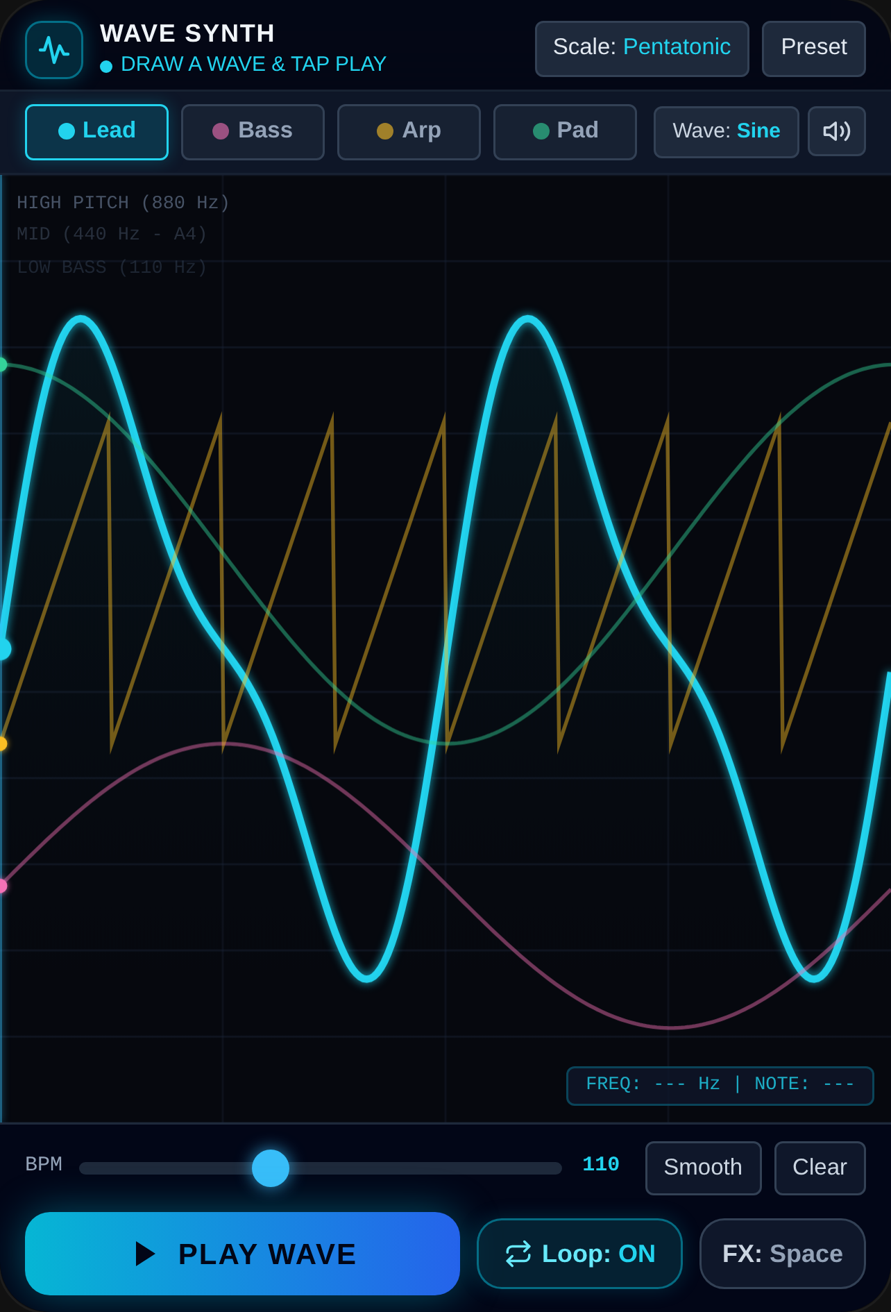 Waveform Synth — Draw & Play Frequency Waves cover