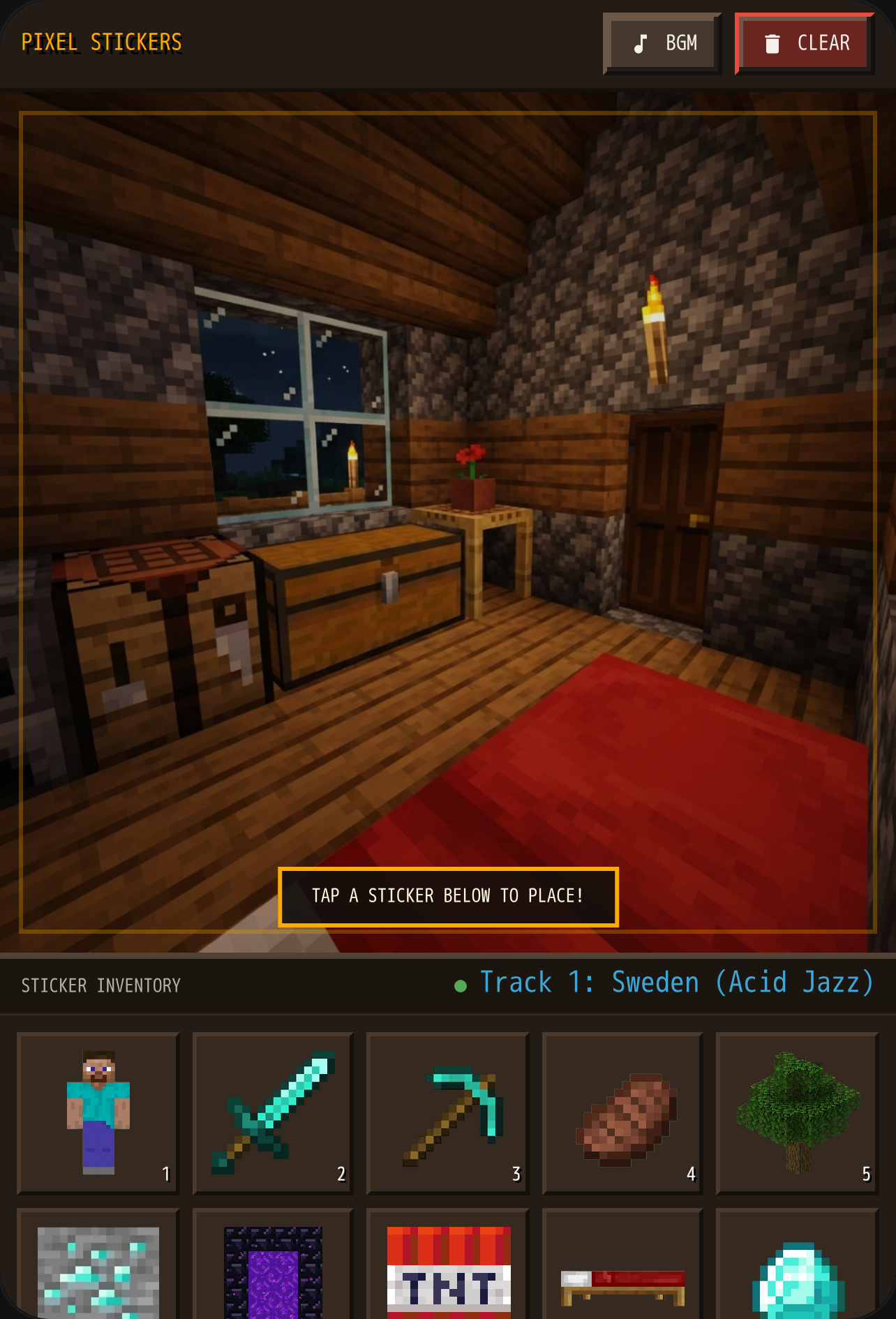 MineCraft Sticker Canvas cover