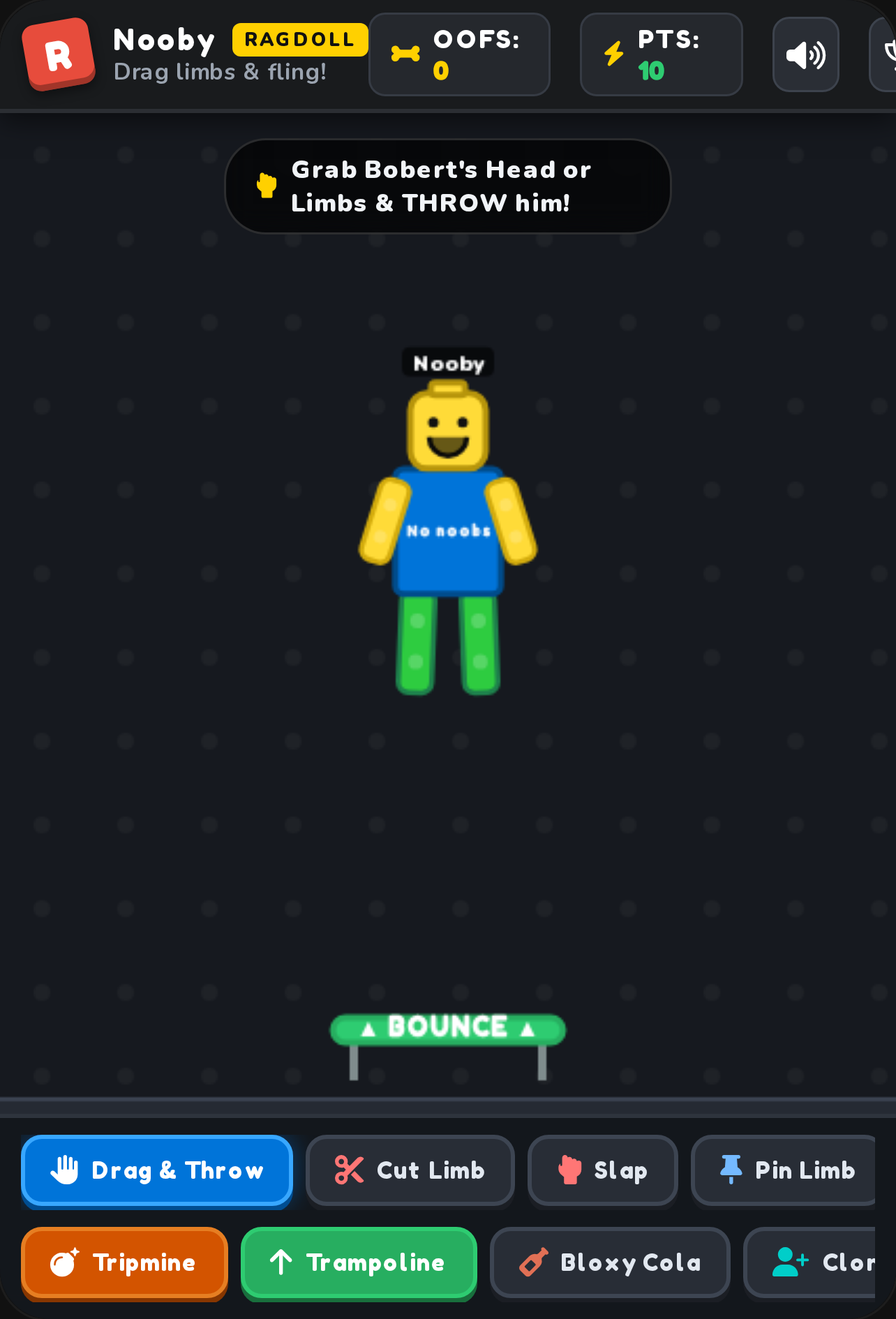 Roblox Noob Bobert 2D Ragdoll Sandbox cover
