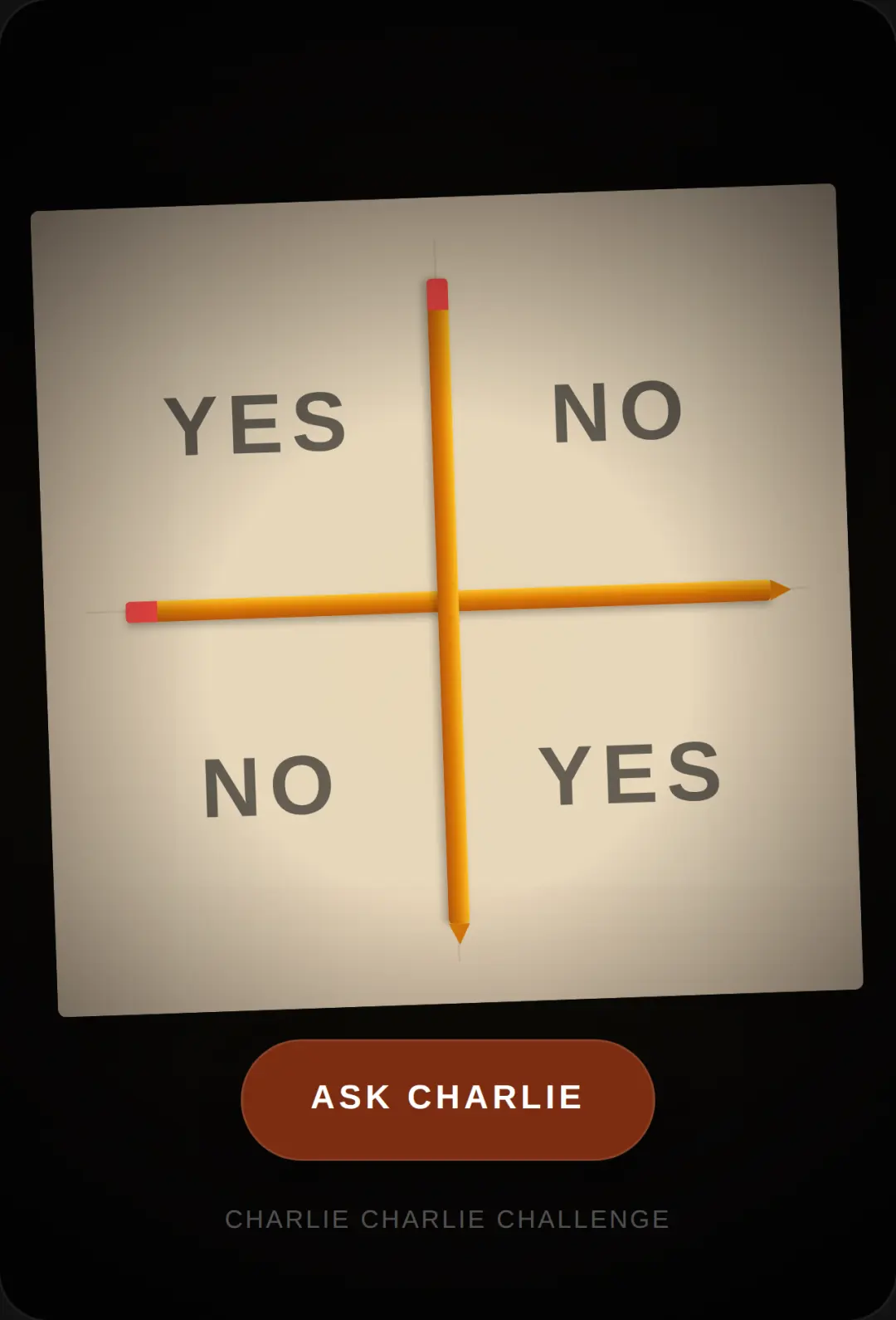 Charlie Charlie yes or no cover