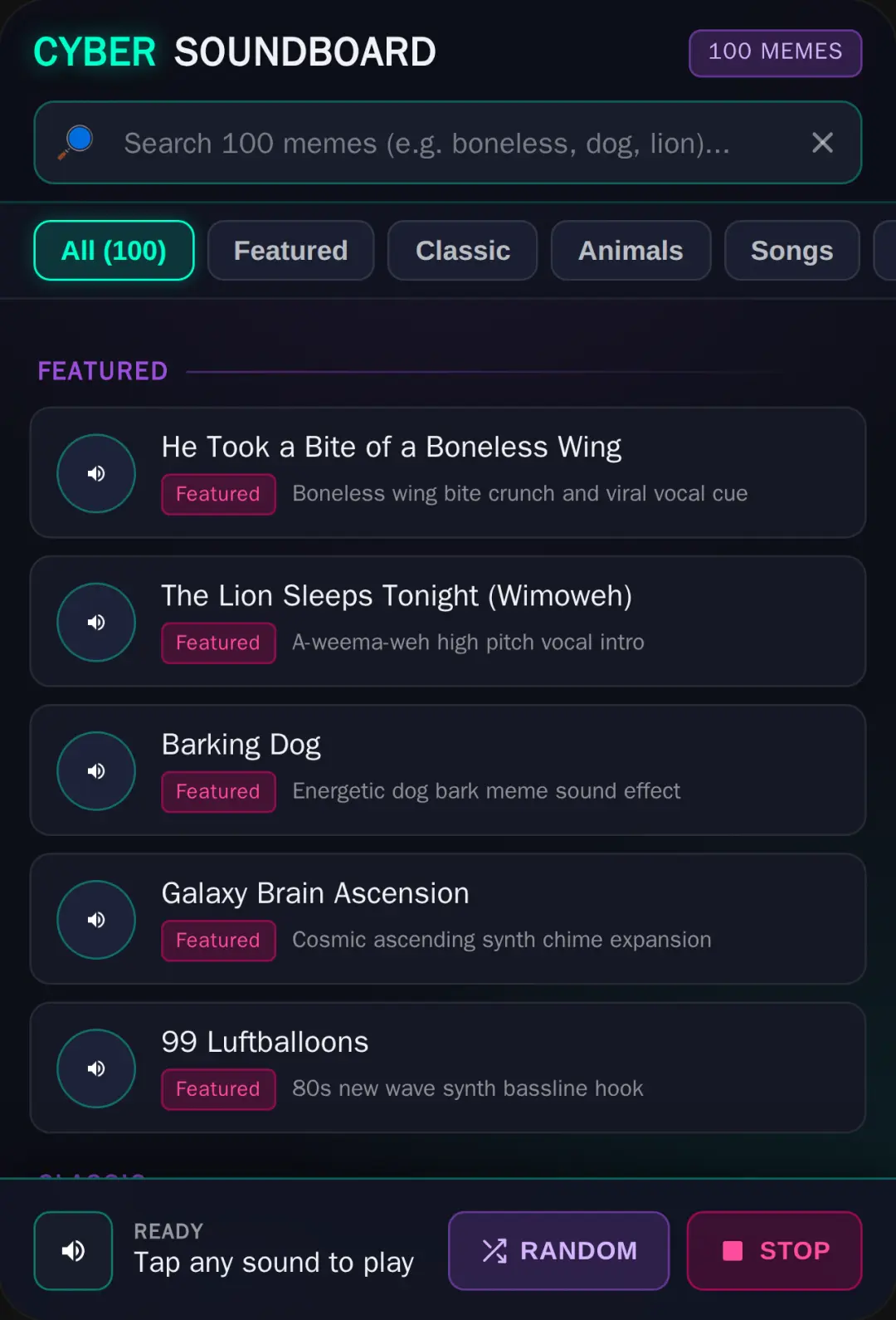 Cyber Meme Soundboard cover