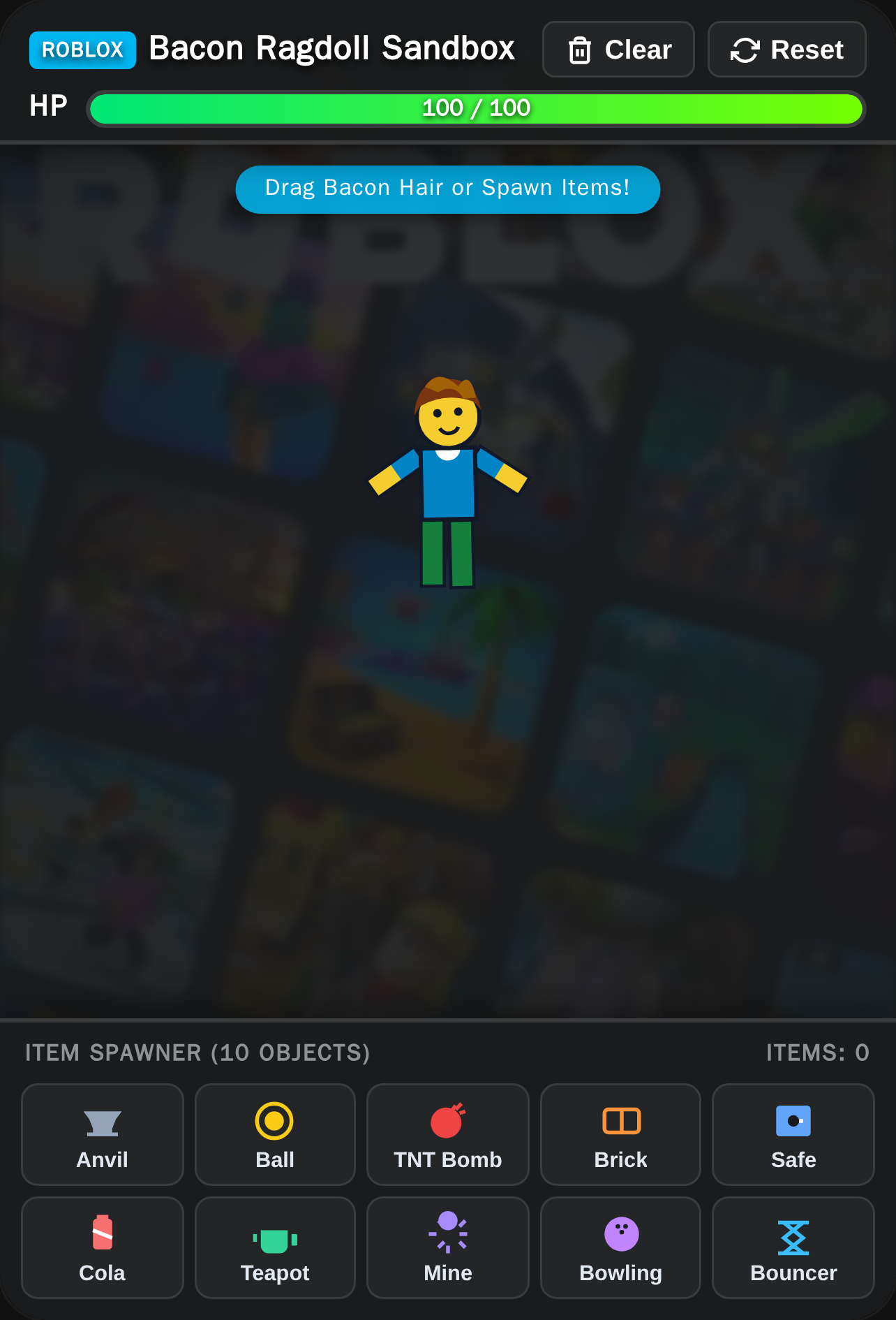 Roblox Bacon Ragdoll Sandbox cover