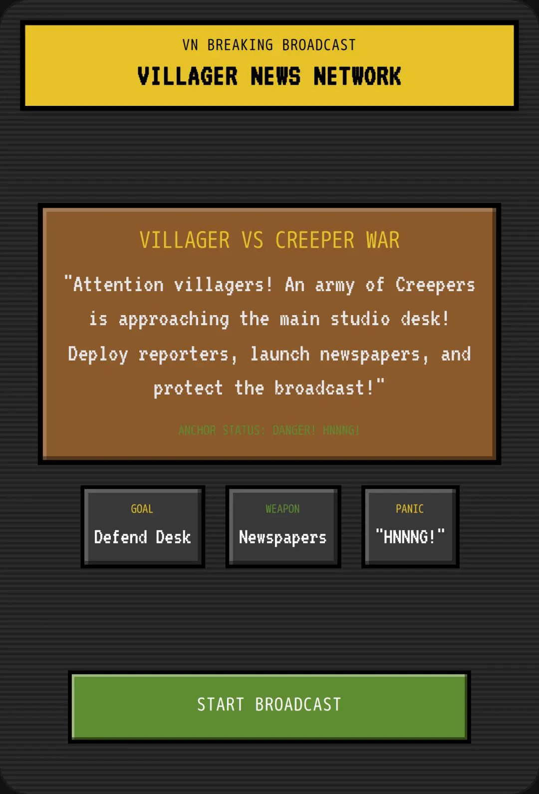 Villager vs Creeper War cover