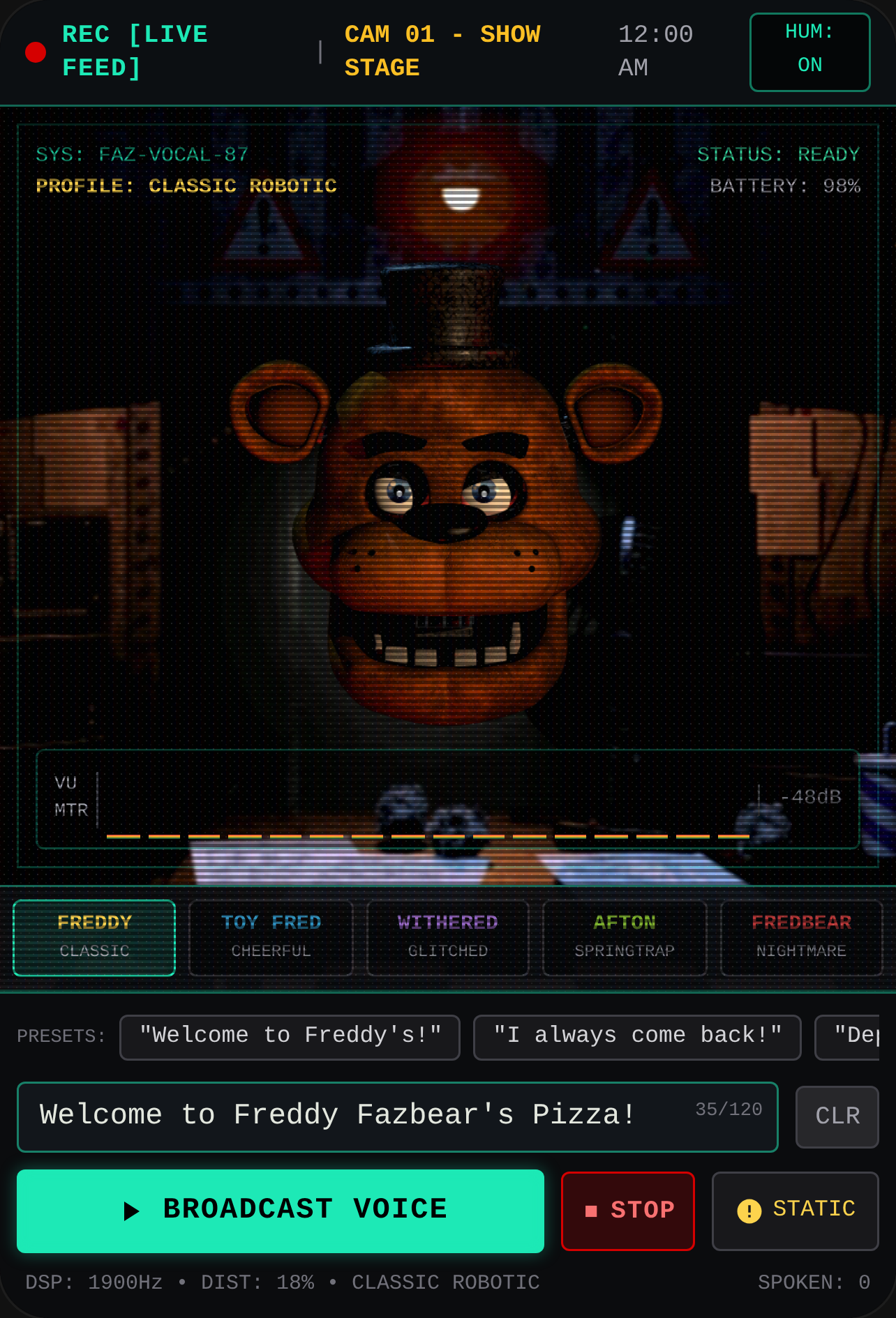 Fazbear Animatronic Vocal Actuator cover