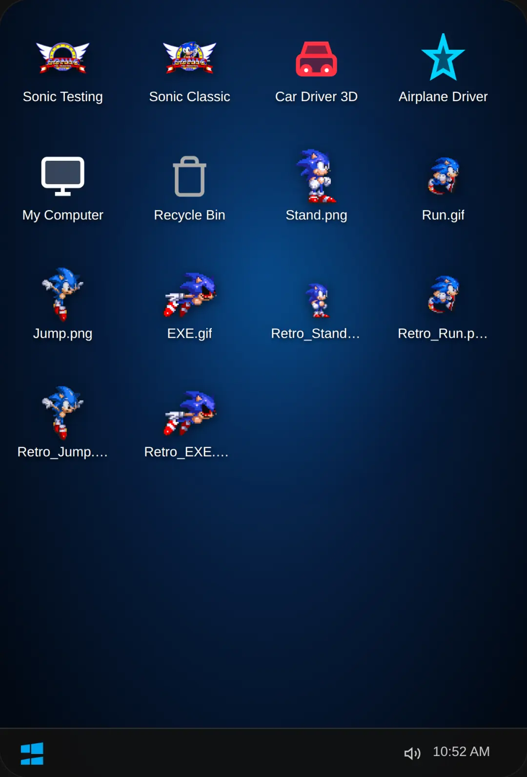 Retro OS Simulator - Sonic Testing Game