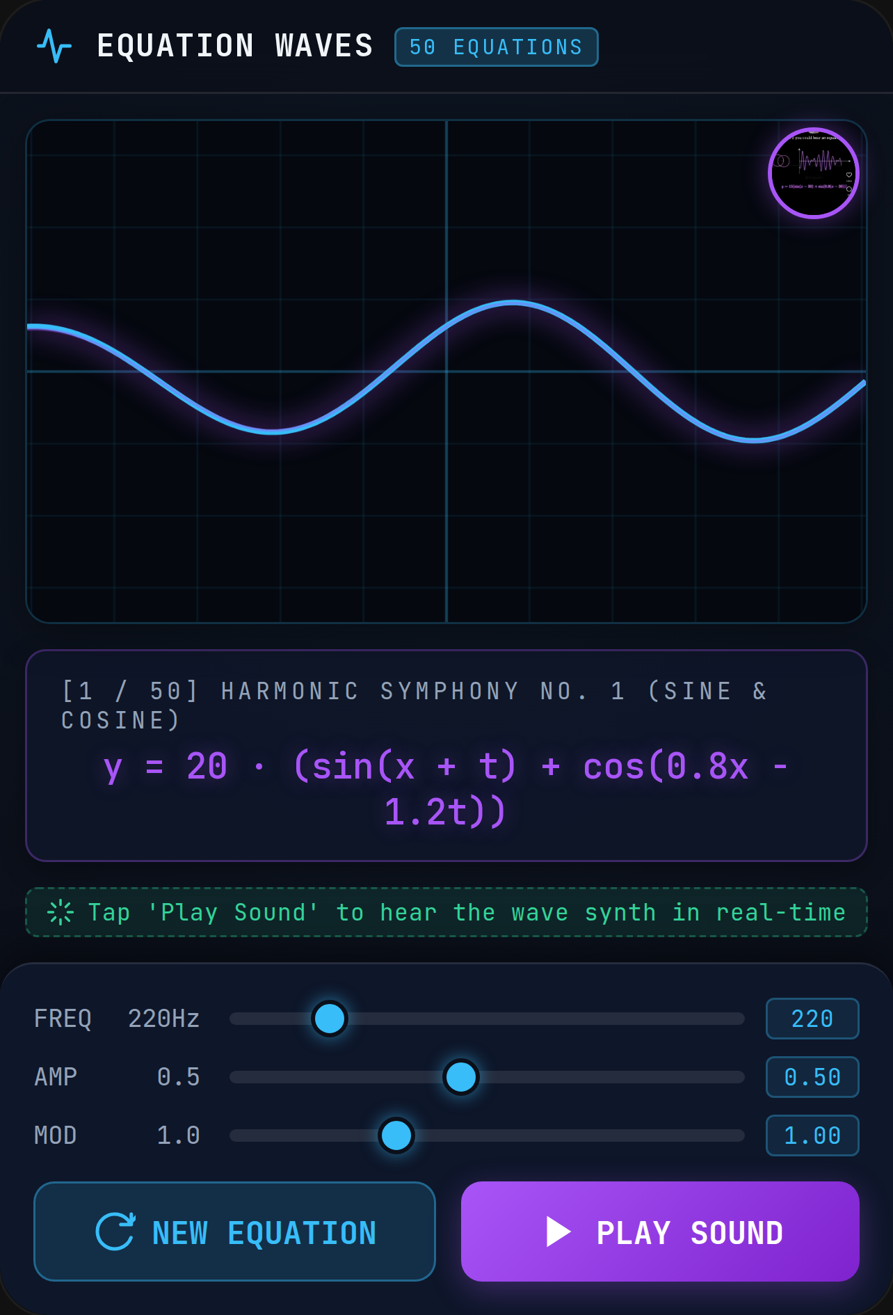 Mathematical Sound Wave Generator cover