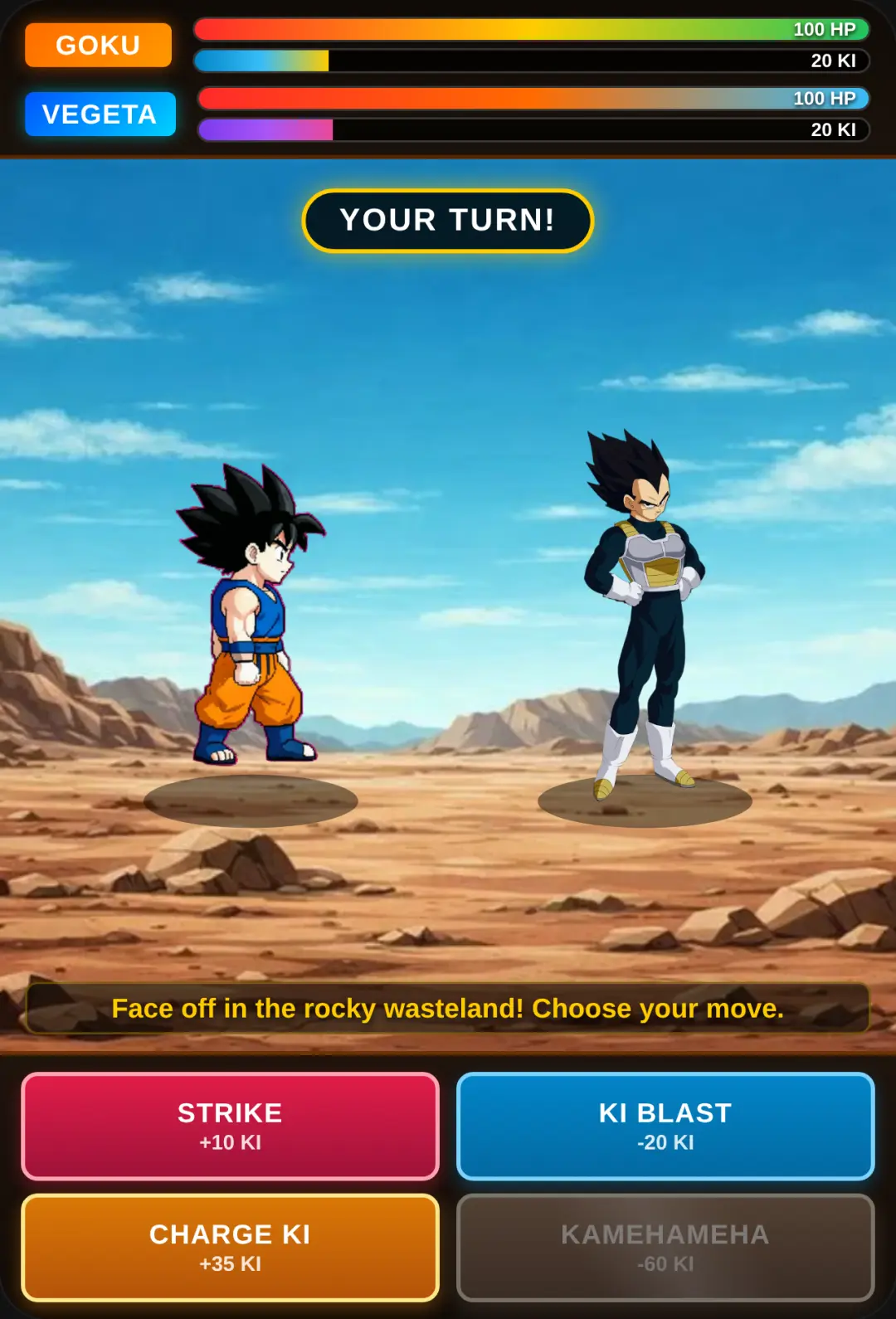 Goku vs Vegeta - Wasteland Showdown cover