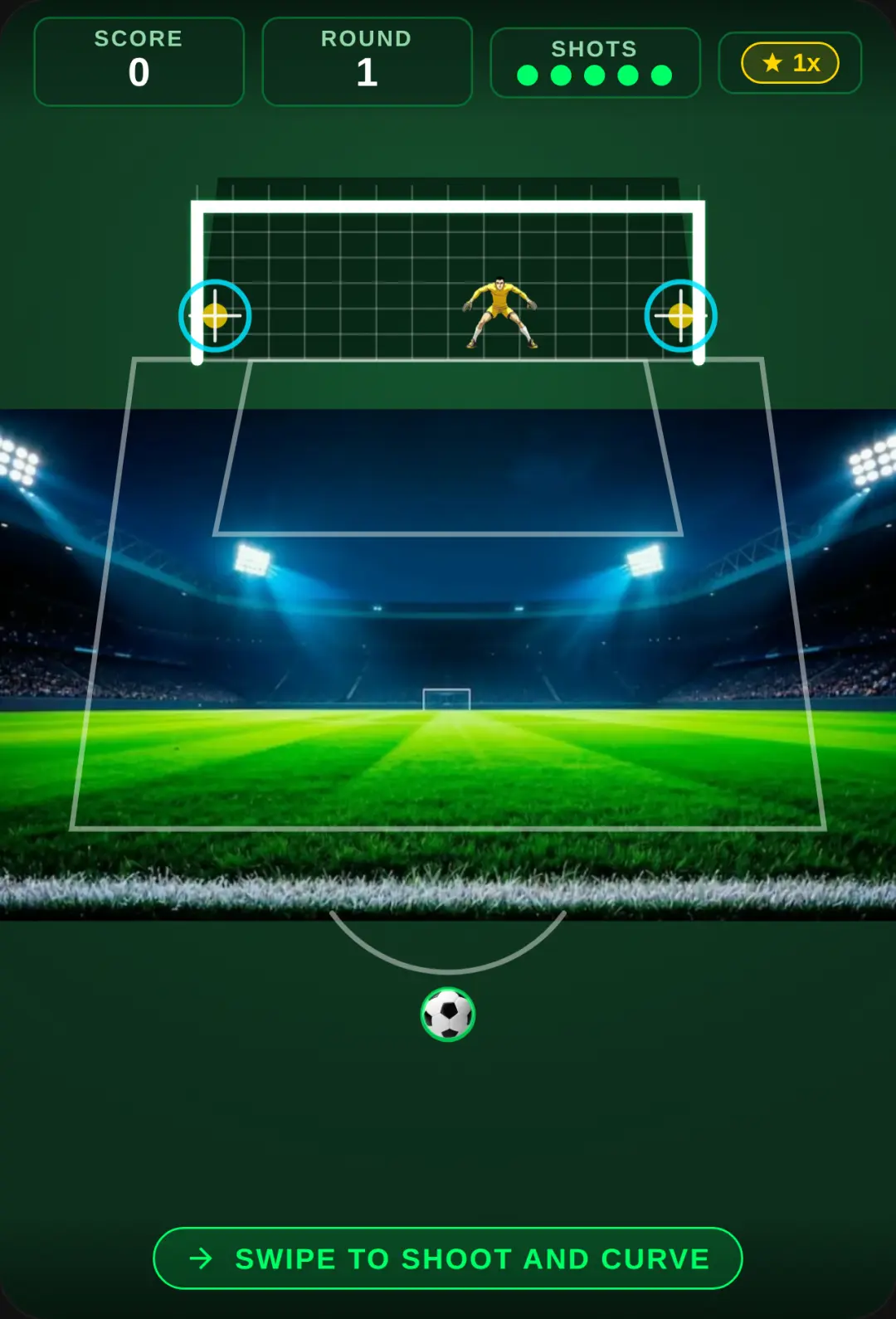 Arcade Soccer Striker Swipe fastly to kick with power cover