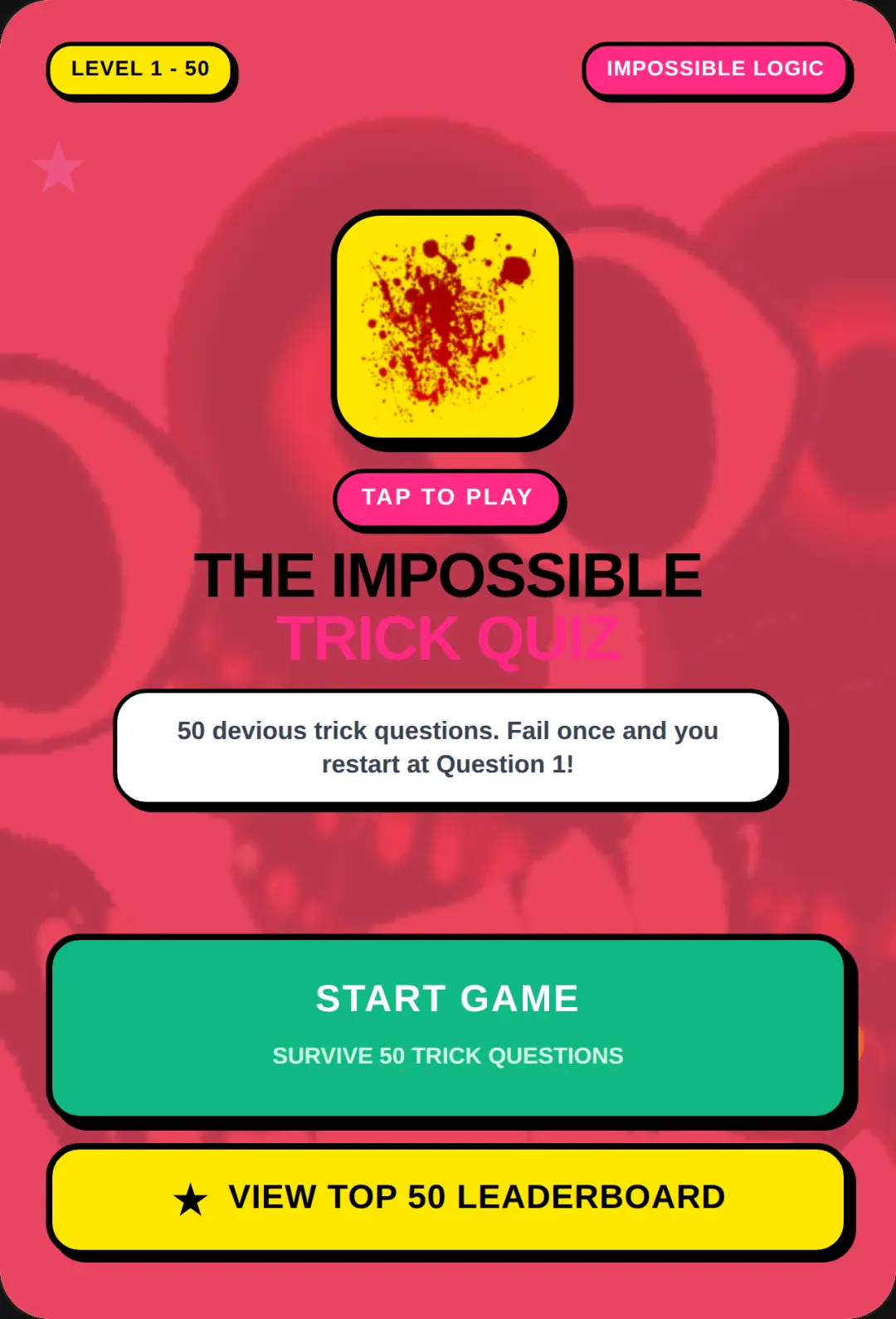 The Impossible Quiz (be afraid) 😱 cover