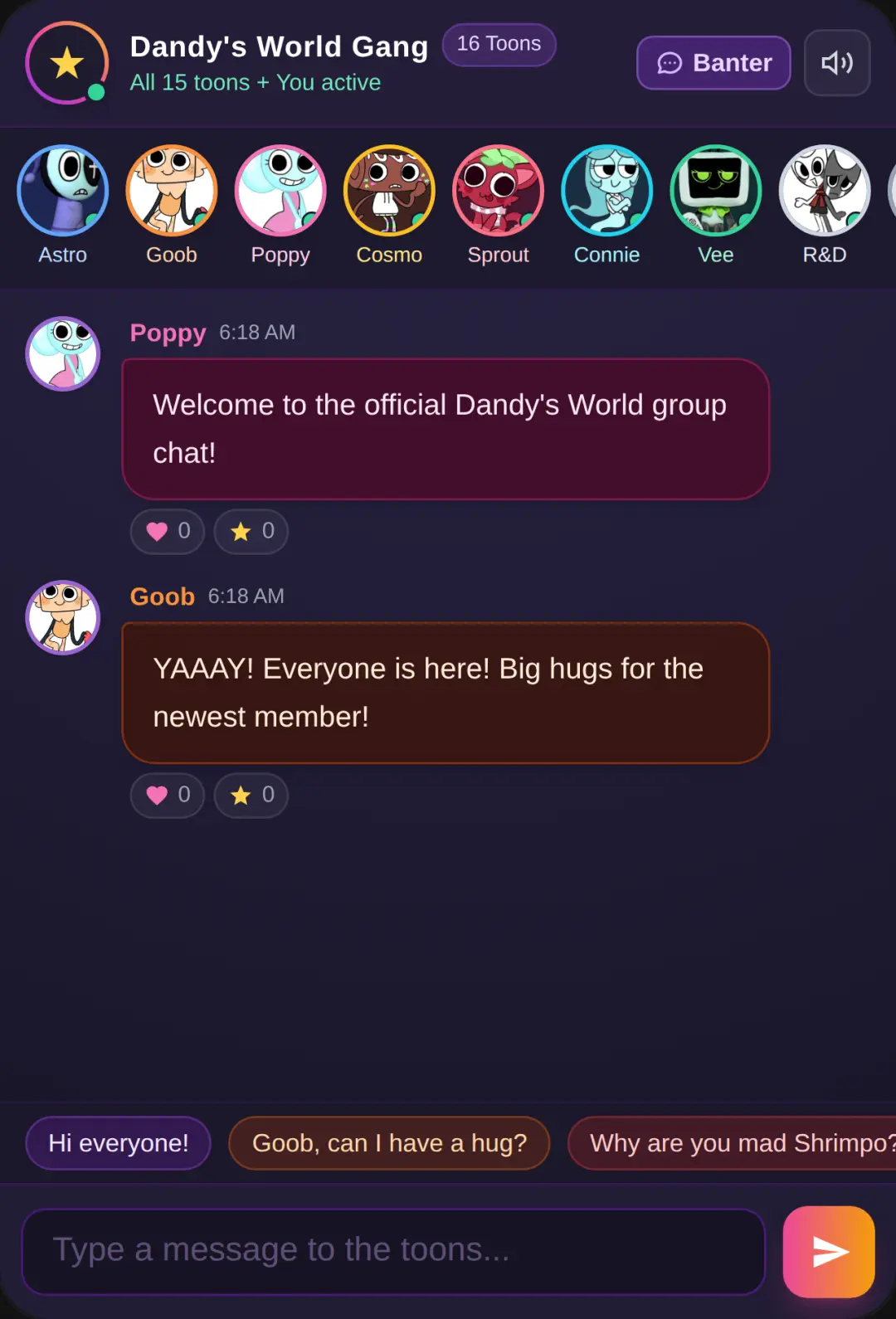 Dandy's World Toon Chat cover