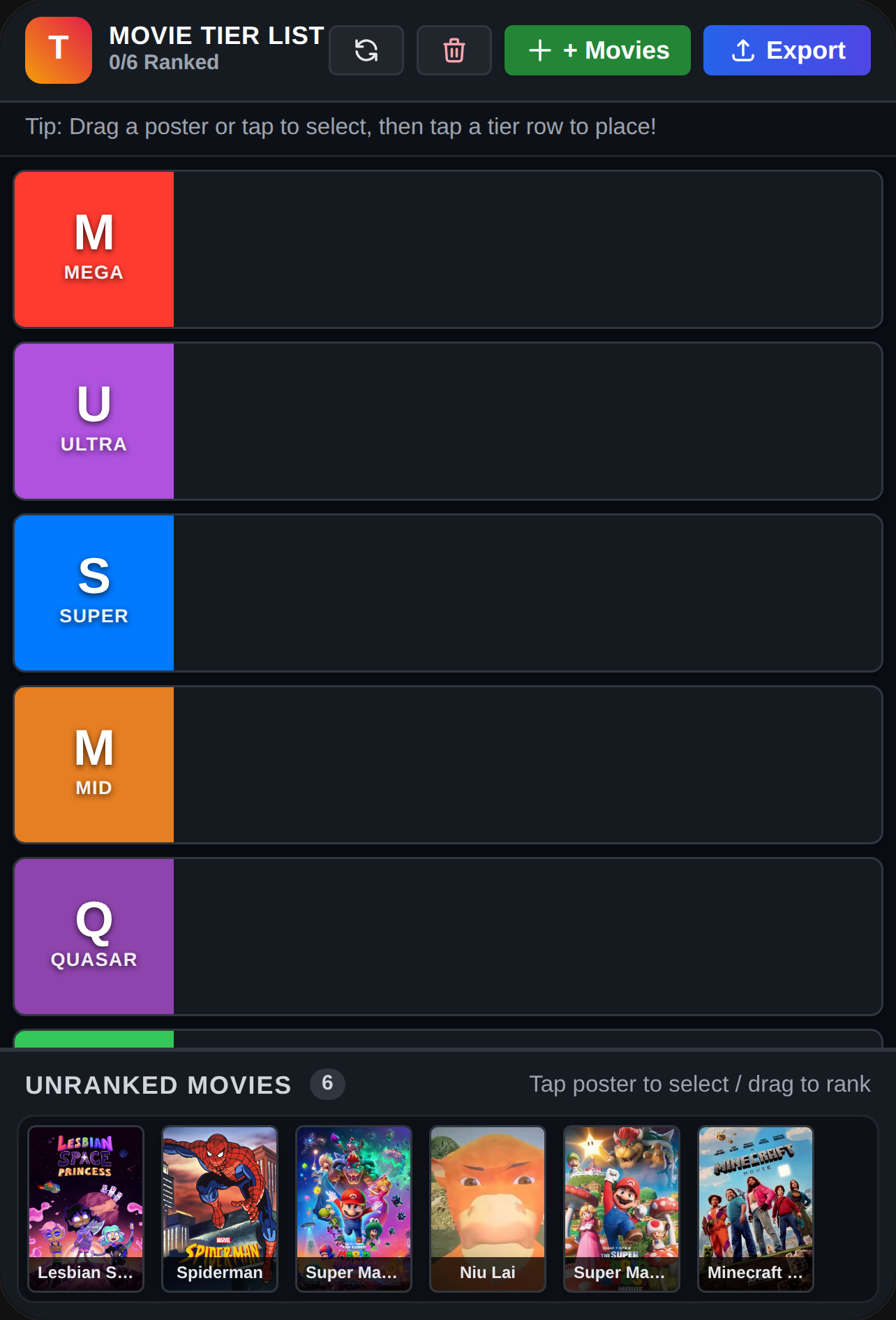 Movie Tier List Maker cover