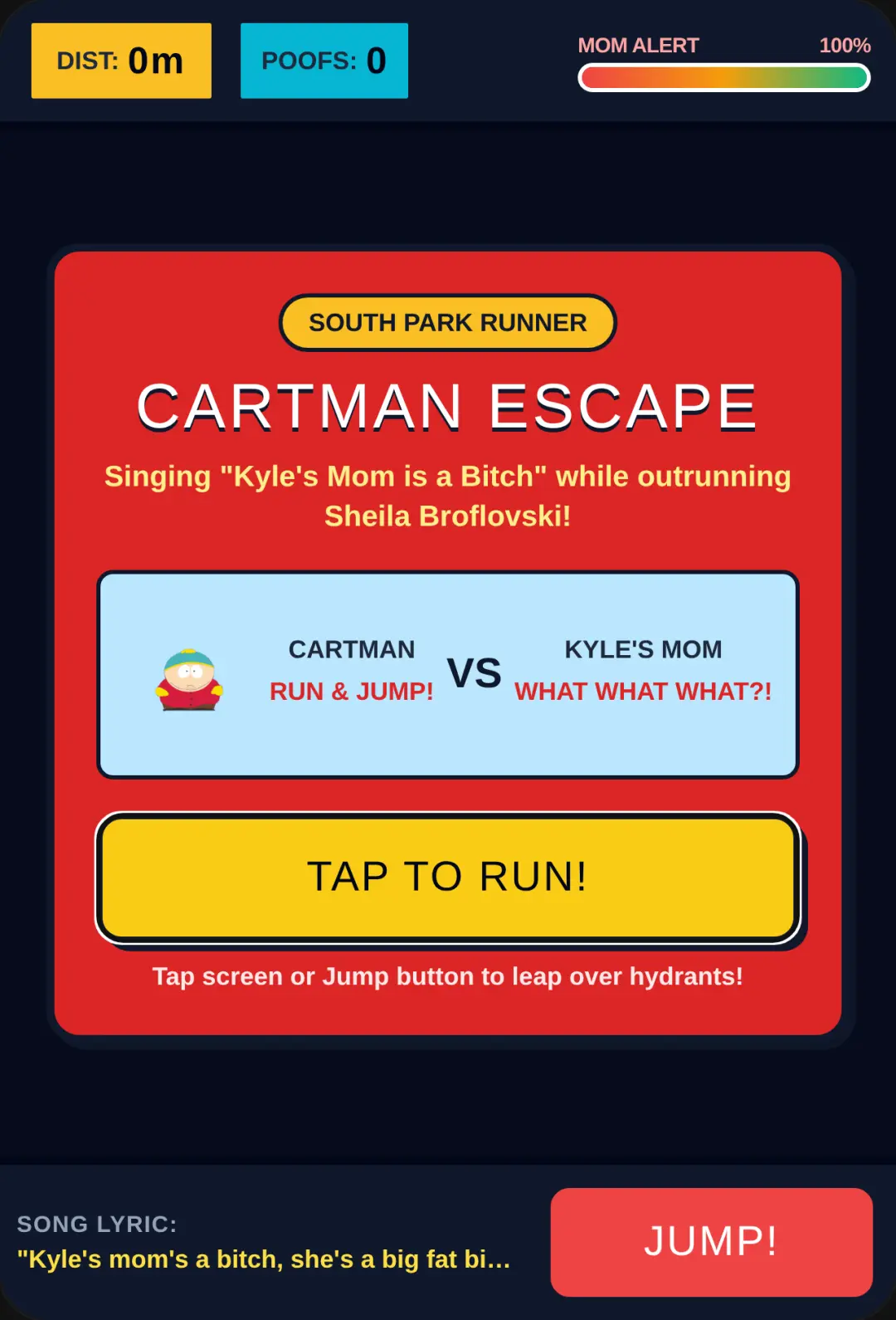 Cartman Runner: Kyle's Mom cover
