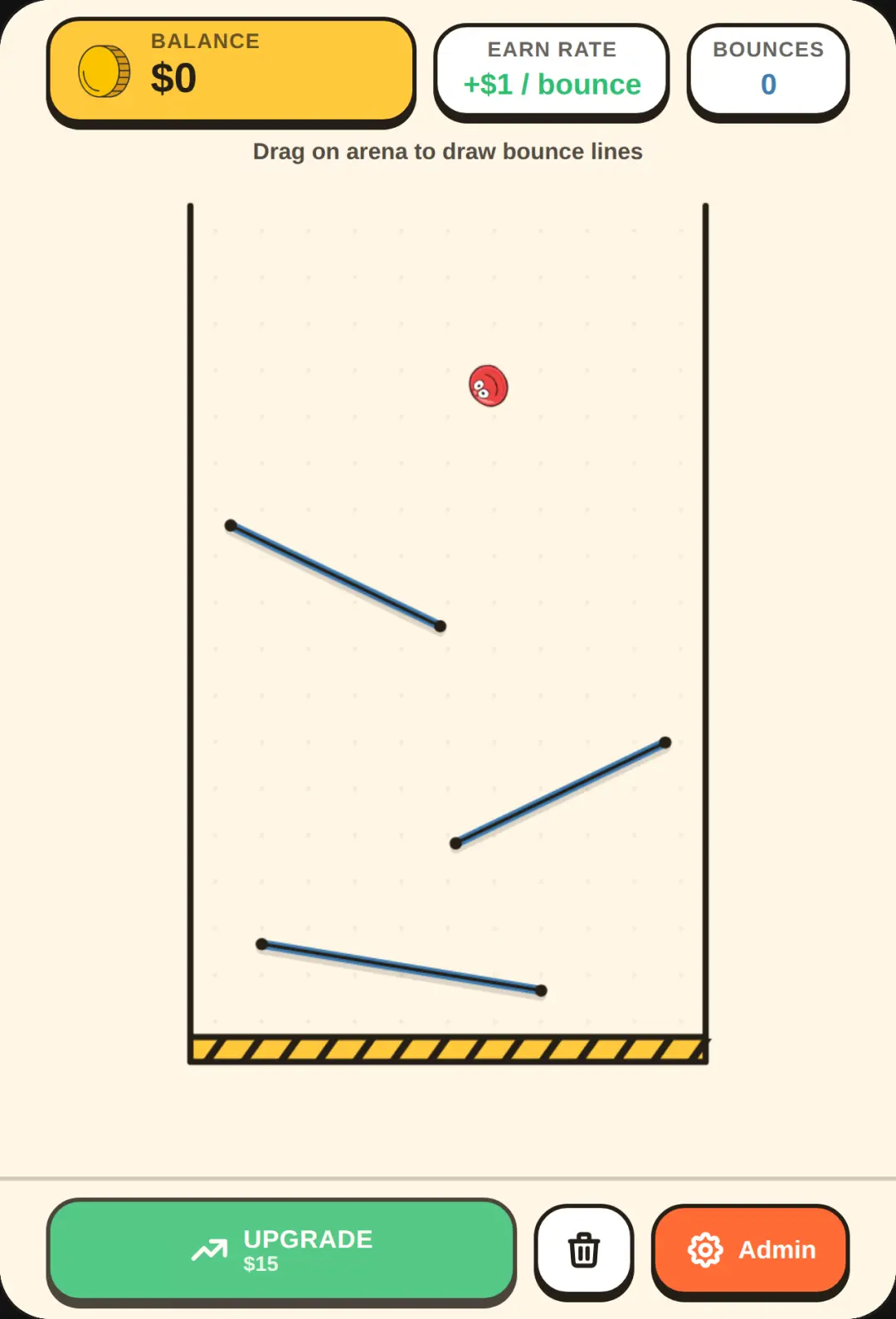 Realstic bouncing game drag to draw lines follow for more cover