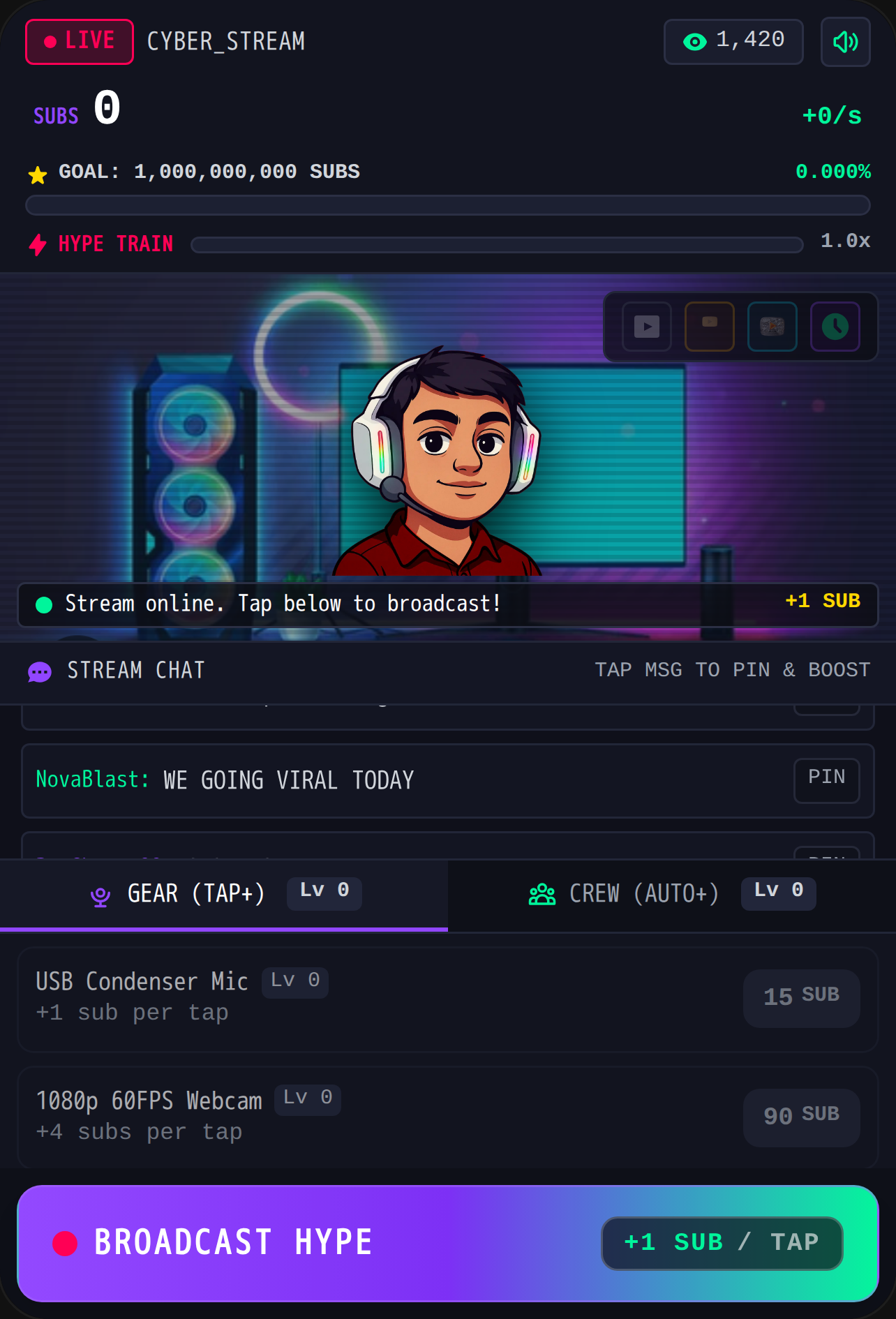 Streamer Tycoon: Road to 1 Billion cover