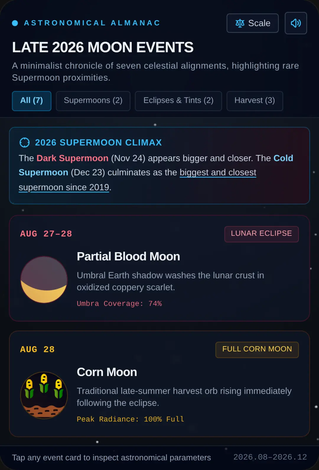 Late 2026 Moon Events — Minimalist Poster cover