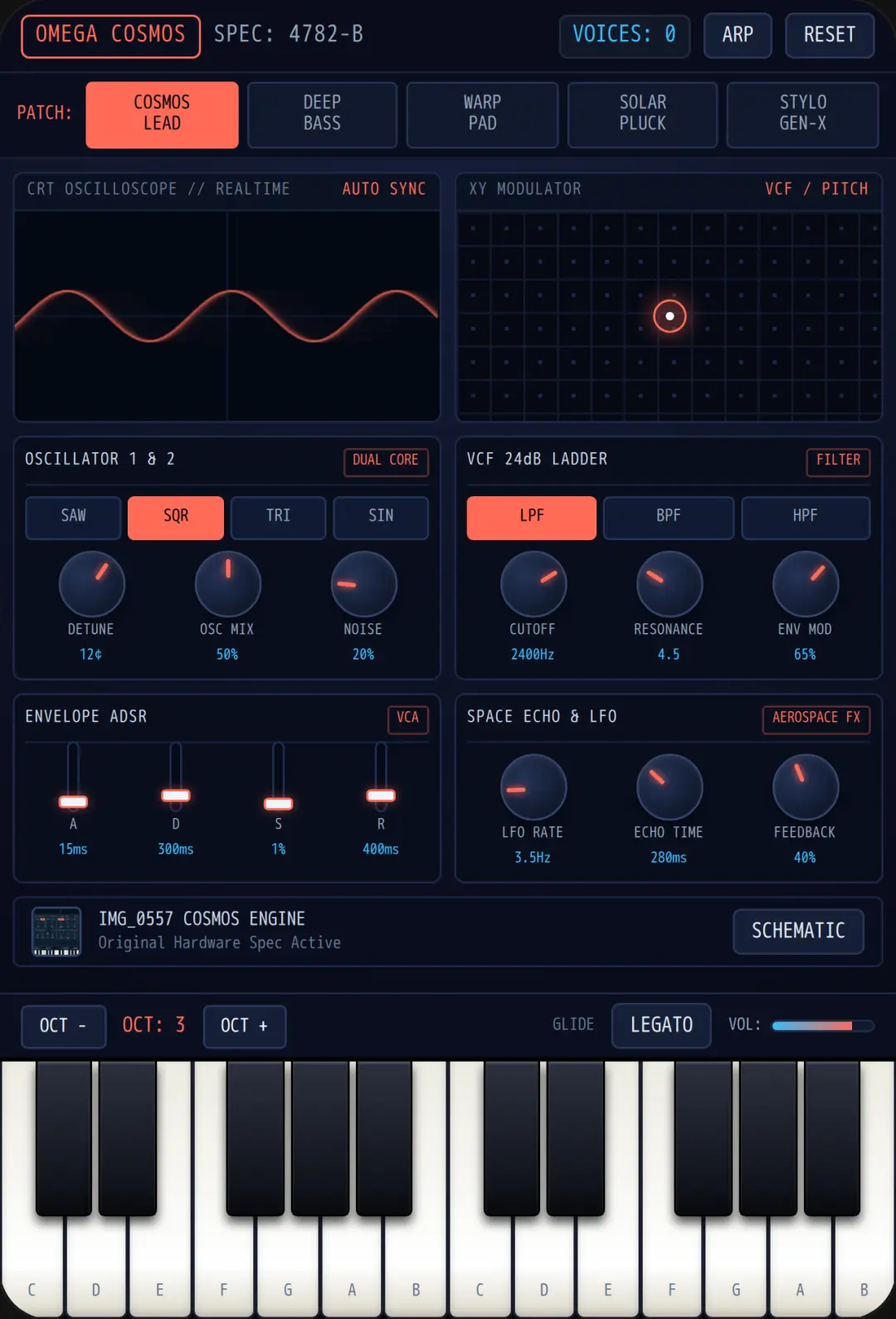 OMEGA COSMOS Synthesizer cover