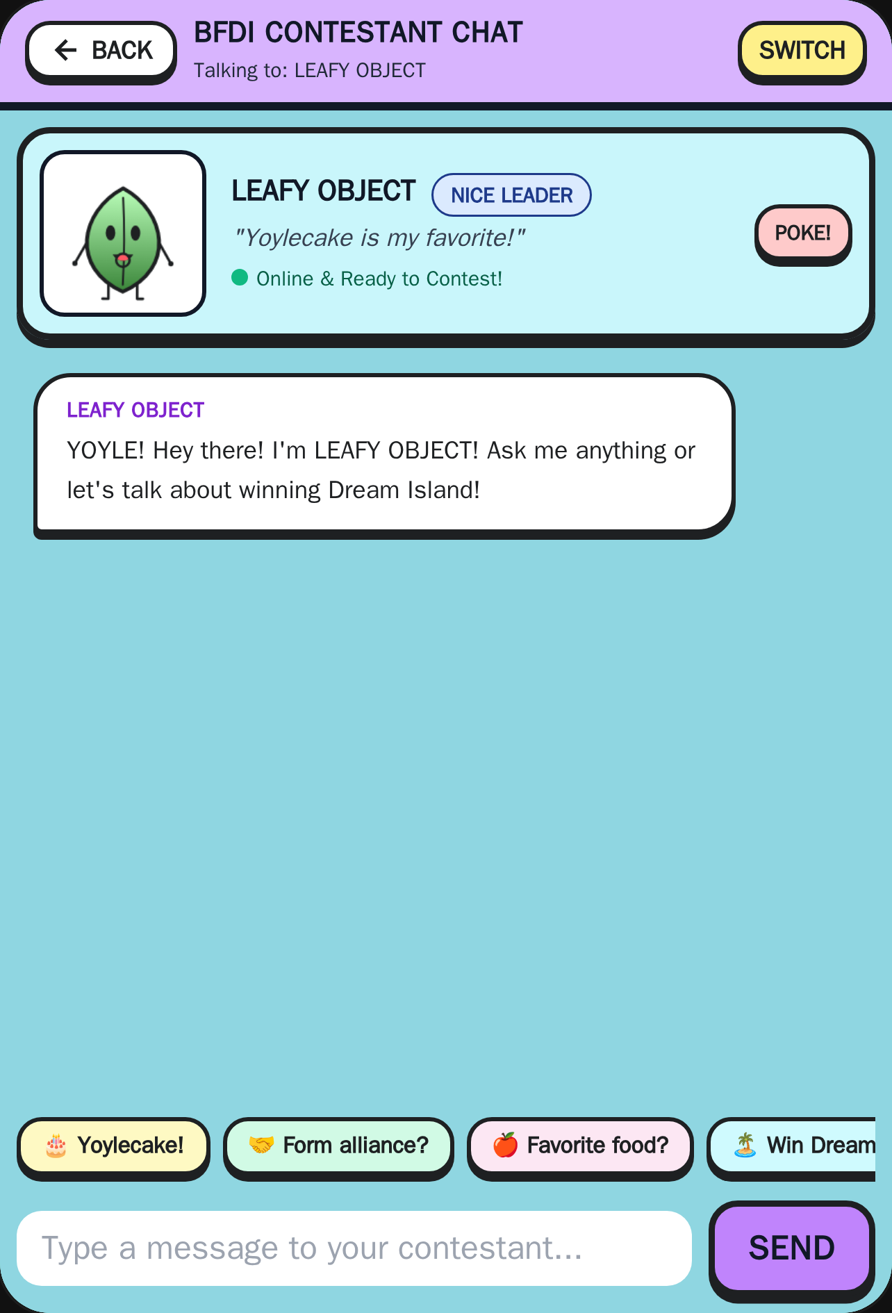 BFDI Object Contestant Creator & Roleplay cover