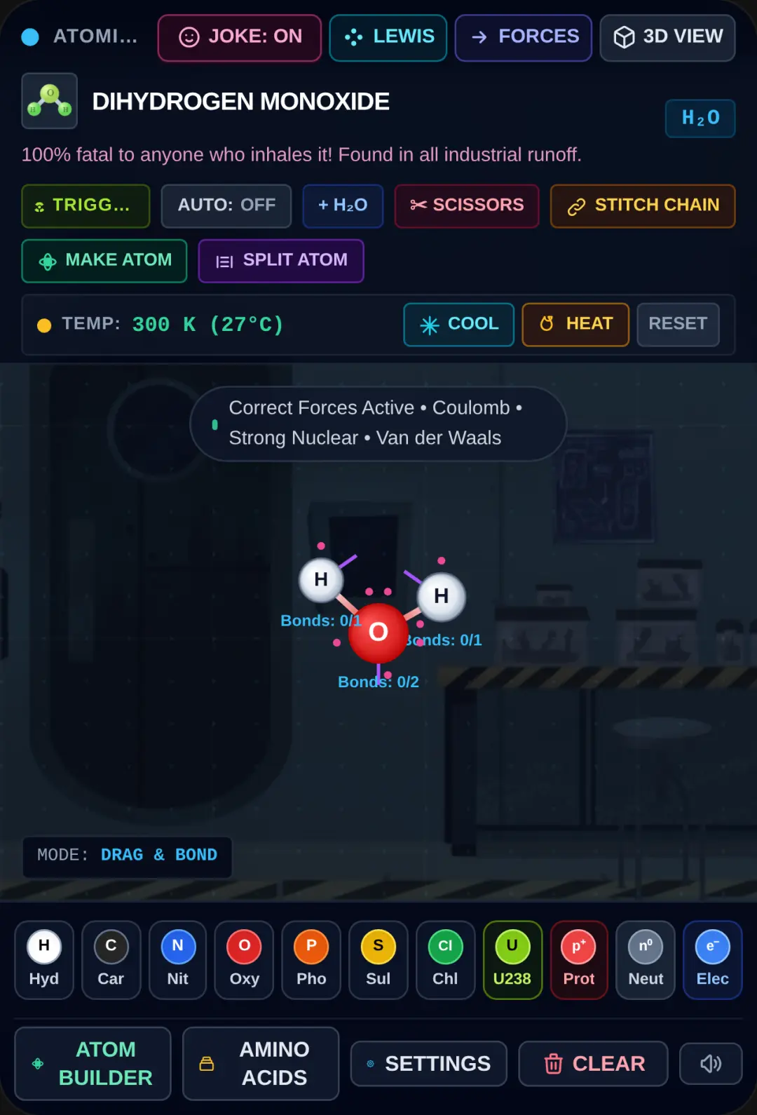 Atomic Lab Simulation // CPK Molecular Builder cover