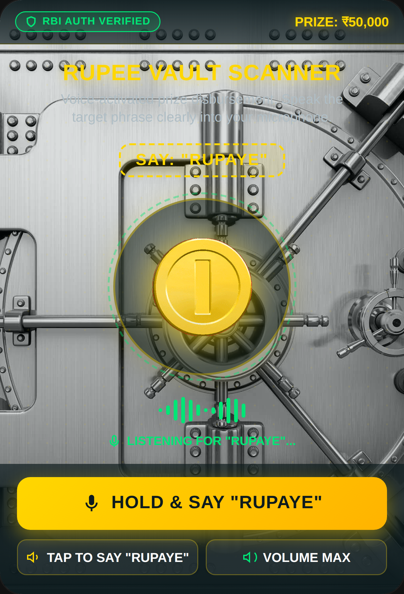 Rupee Vault - Voice Cash Claim cover