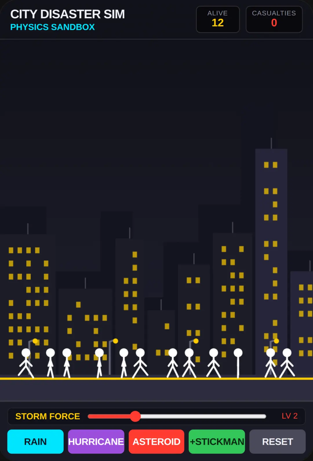 Stickman City Disaster Sim