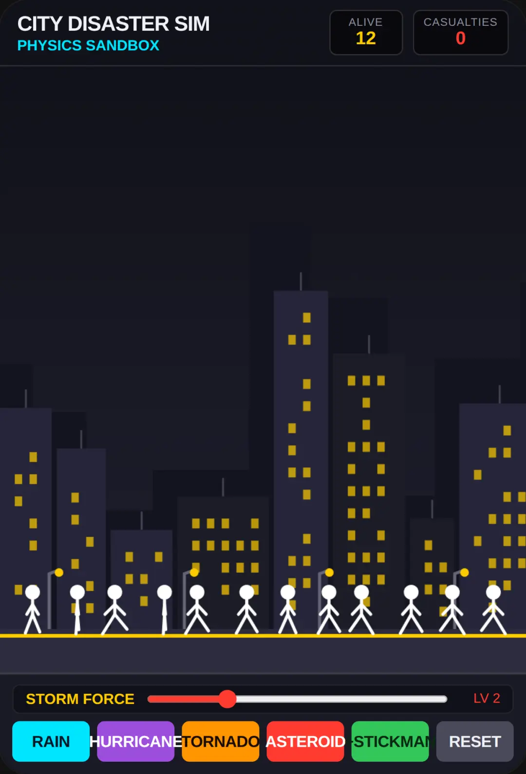 Stickman City Disaster Sim