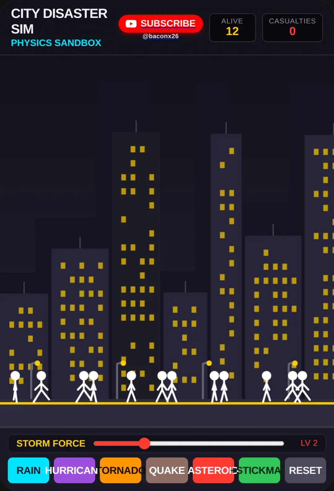 Stickman City Disaster Sim