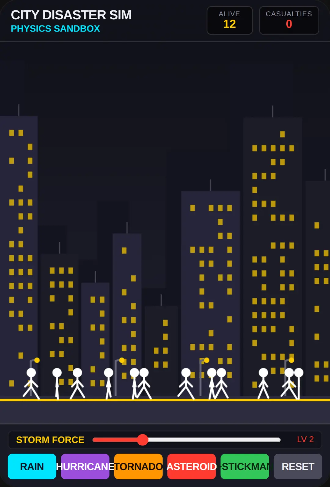 Stickman City Disaster Sim