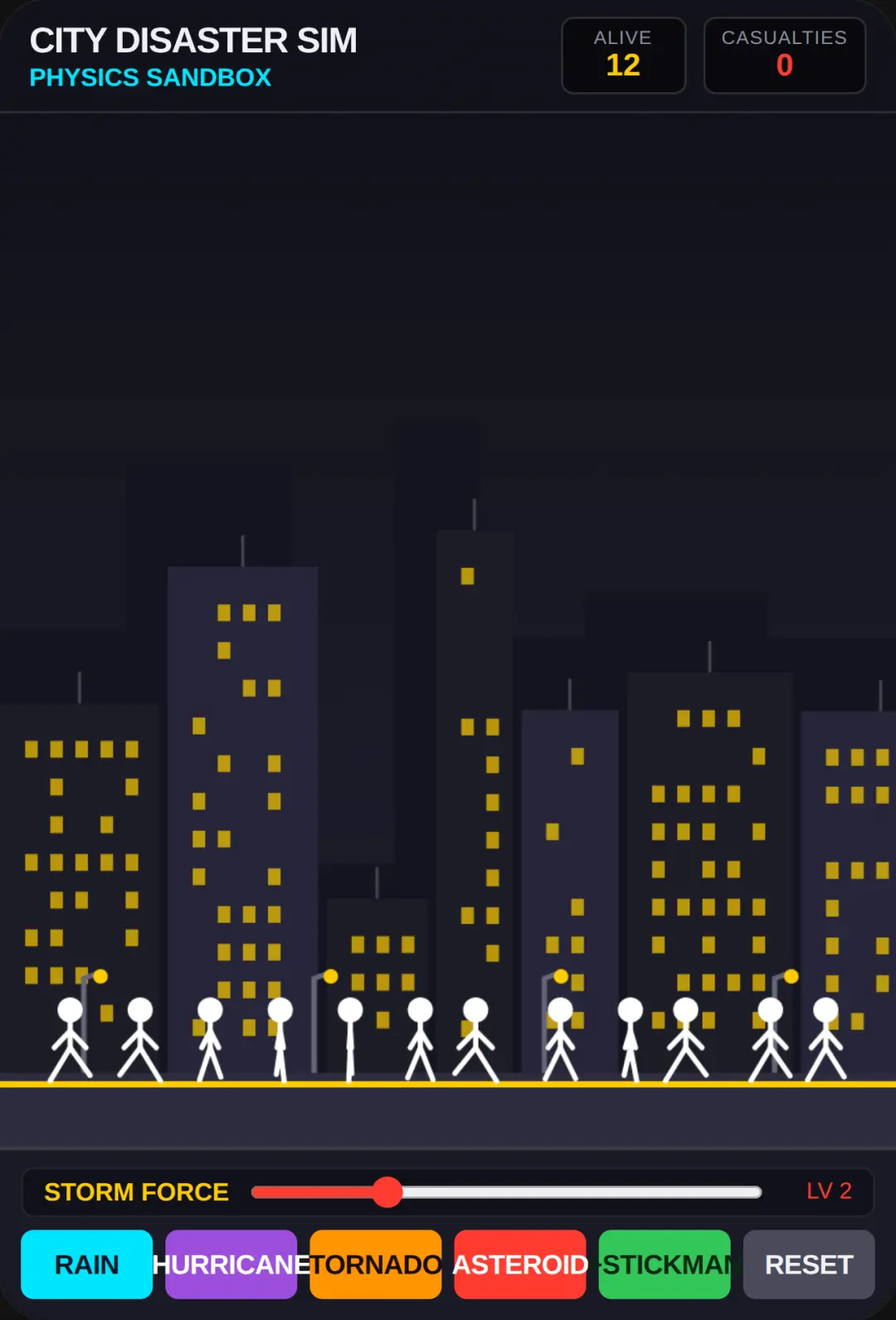 Stickman City Disaster Sim